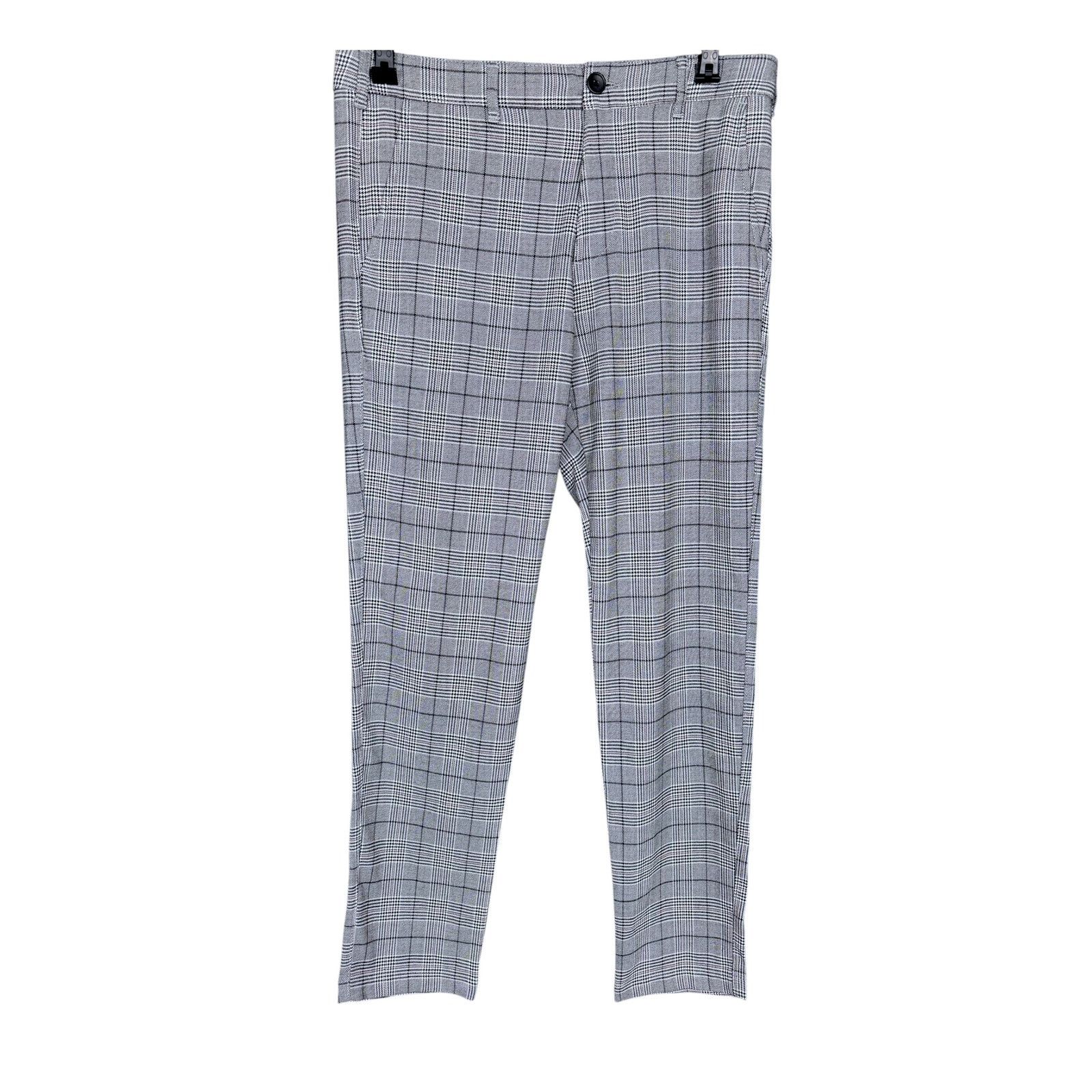 Hollister Hollister Skinny Windowpane Check Chino Gray Pants 31x32 Size US 31 - 1 Thumbnail