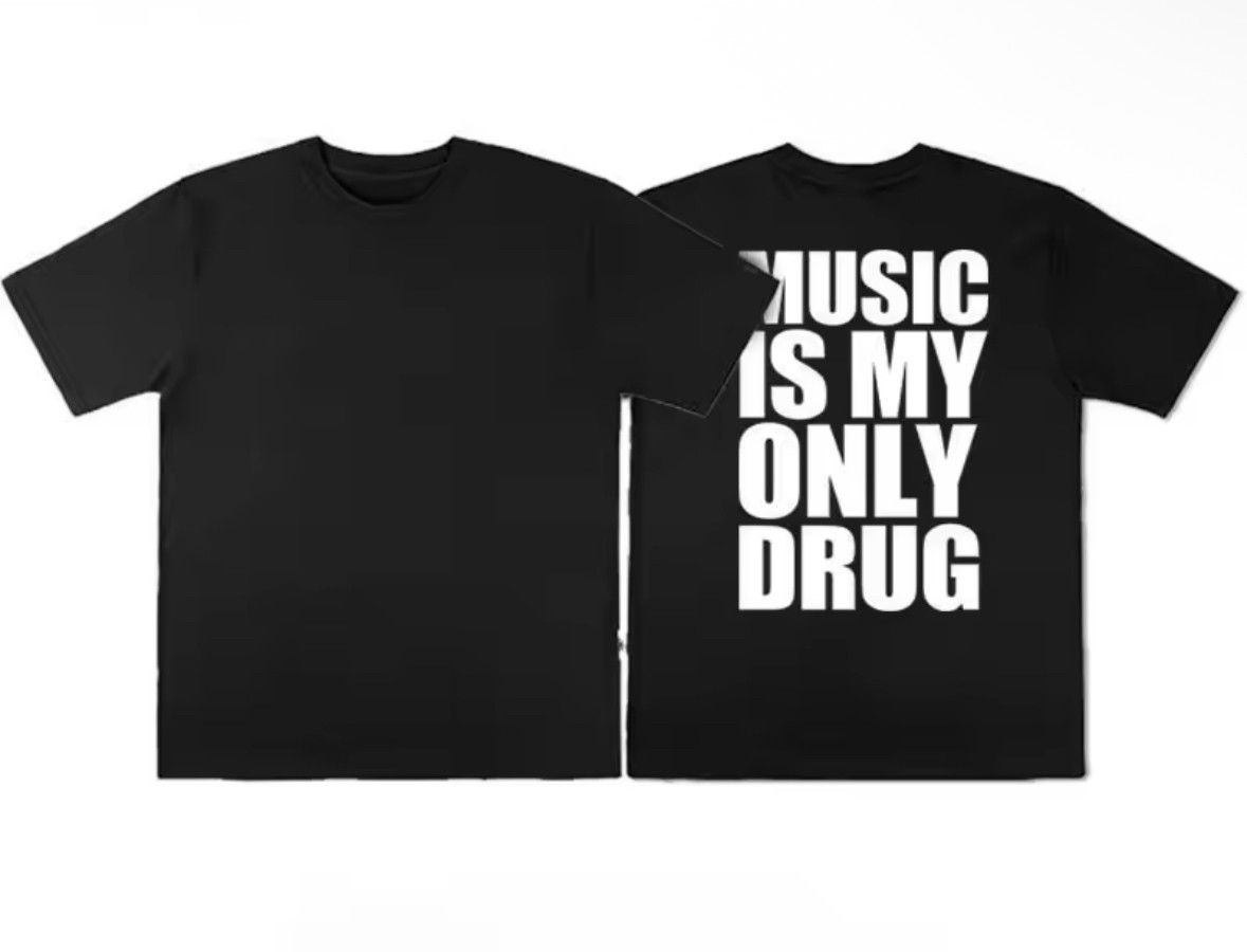 Japanese Brand Streetwear Love Music is My Only Drug Hip Hop T-Shirt Size US XL / EU 56 / 4 - 2 Thumbnail