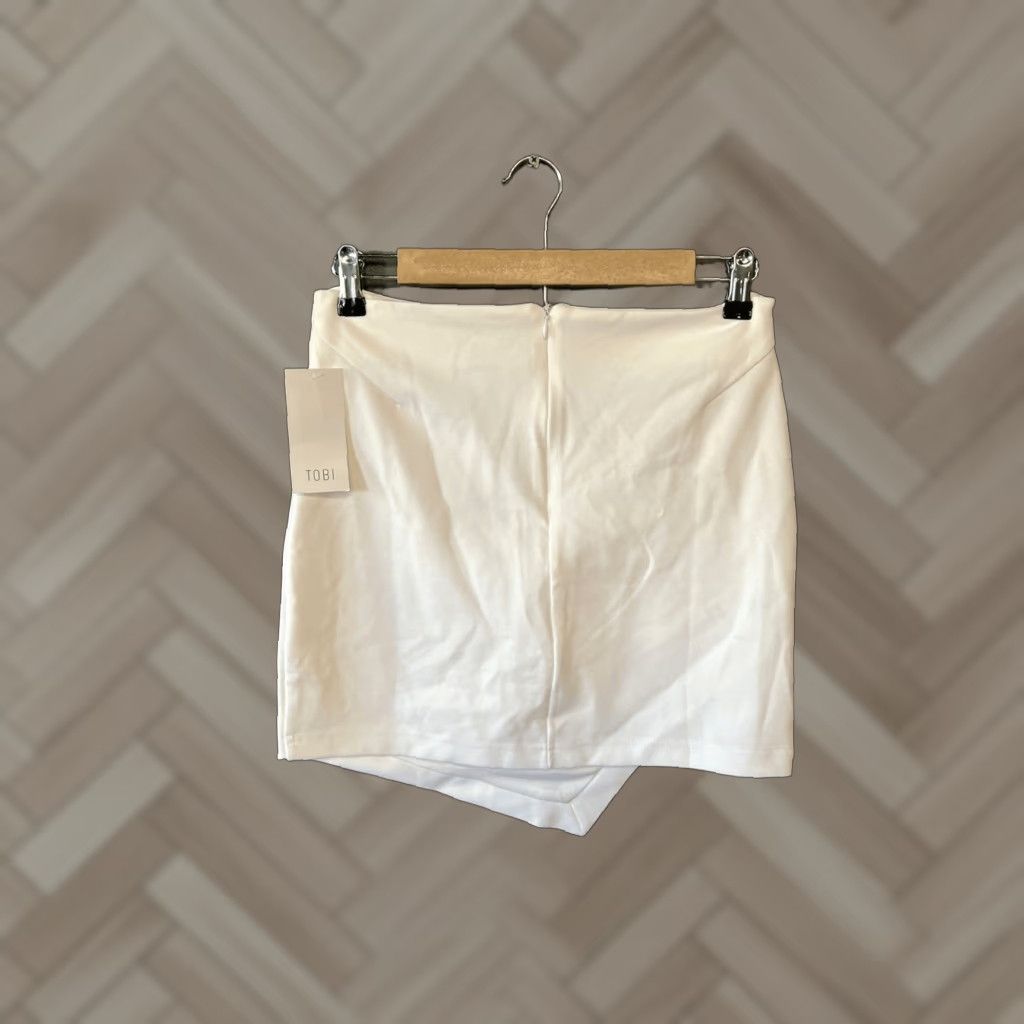 Vintage Tobi Womens White Align Skirt NWT Size M Pull On Knee Length A-Line Shirt? Size 32" / US 10 / IT 46 - 1 Thumbnail