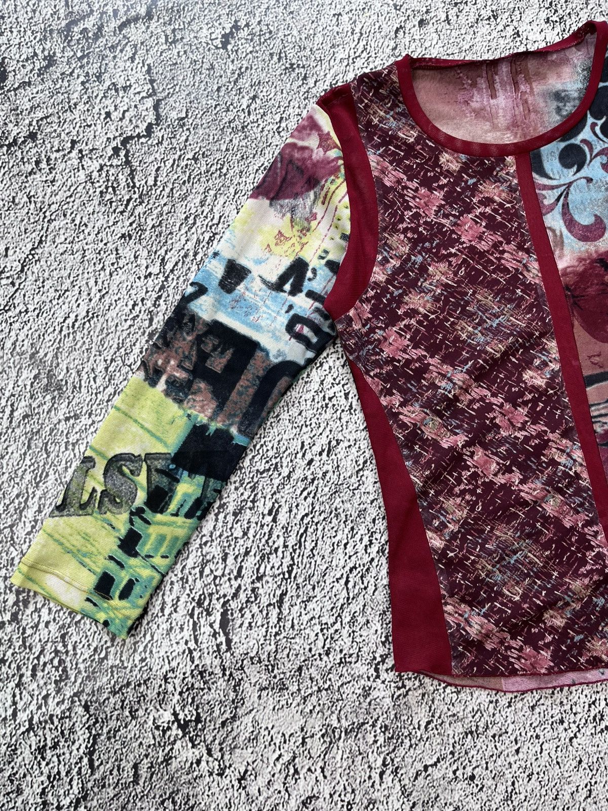 Japanese Brand Vintage JPG vibe mesh art collage renaissance top Size M / US 6-8 / IT 42-44 - 2 Thumbnail