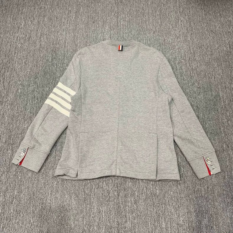 Thom Browne Thom Browne Gray four-striped suit zipper jacket 2506-Nexta Size US S / EU 44-46 / 1 - 2 Thumbnail