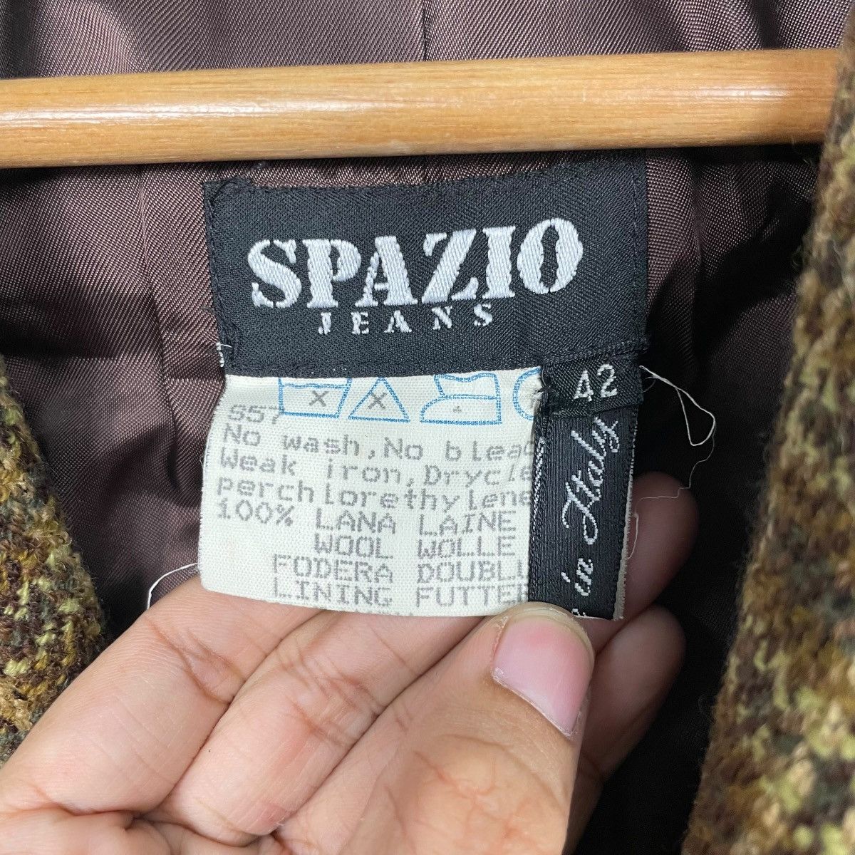 Other Spazio Jeans Plaid Wool Fur Jacket Size M / US 6-8 / IT 42-44 - 15 Thumbnail
