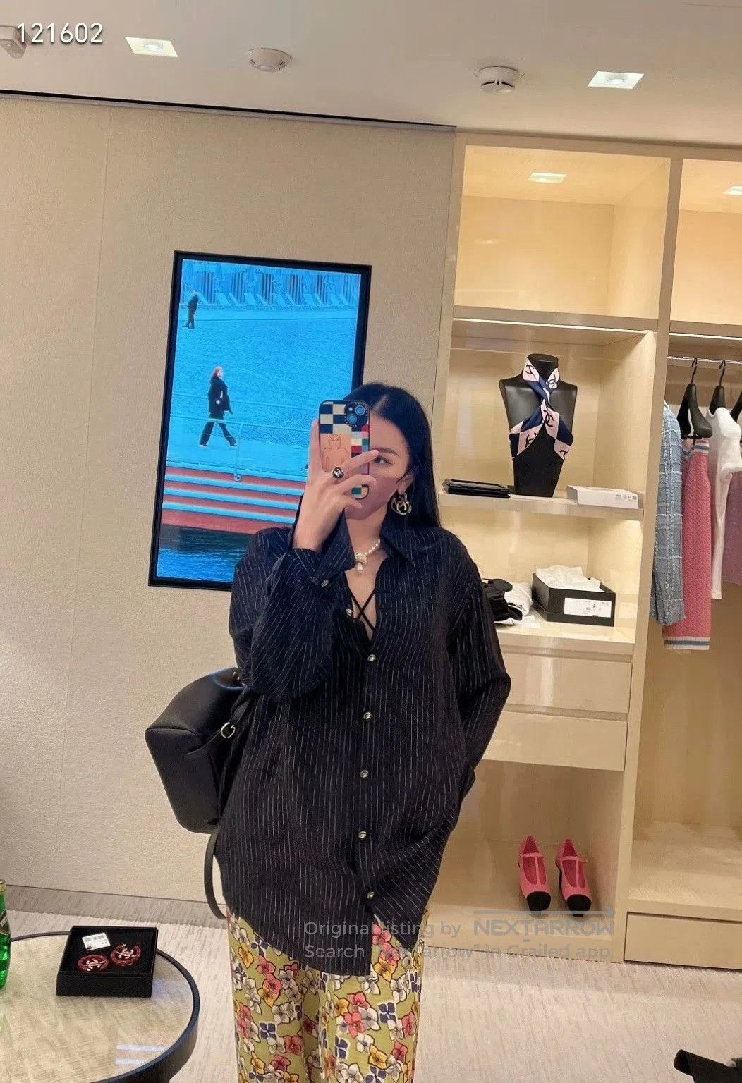 Chanel Chanel Black Striped Silk Shirt. Size XXS / US 00 / IT 34 - 8 Thumbnail