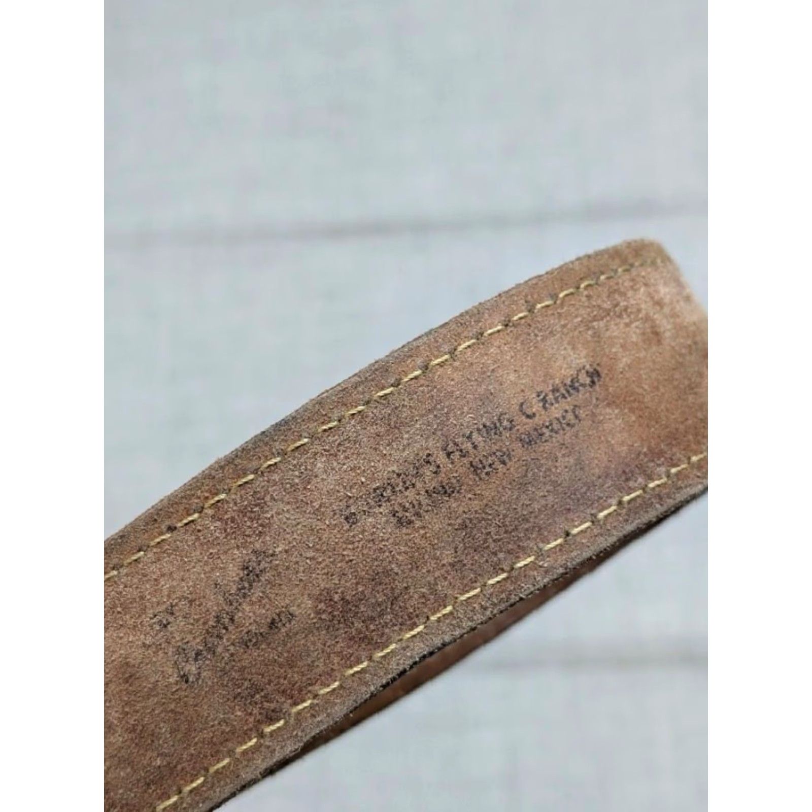 Vintage VINTAGE western belt tooled hand crafted 38 brown cowhide leather ACORNS buckle tapered belt Mens Size 38 - 7 Thumbnail