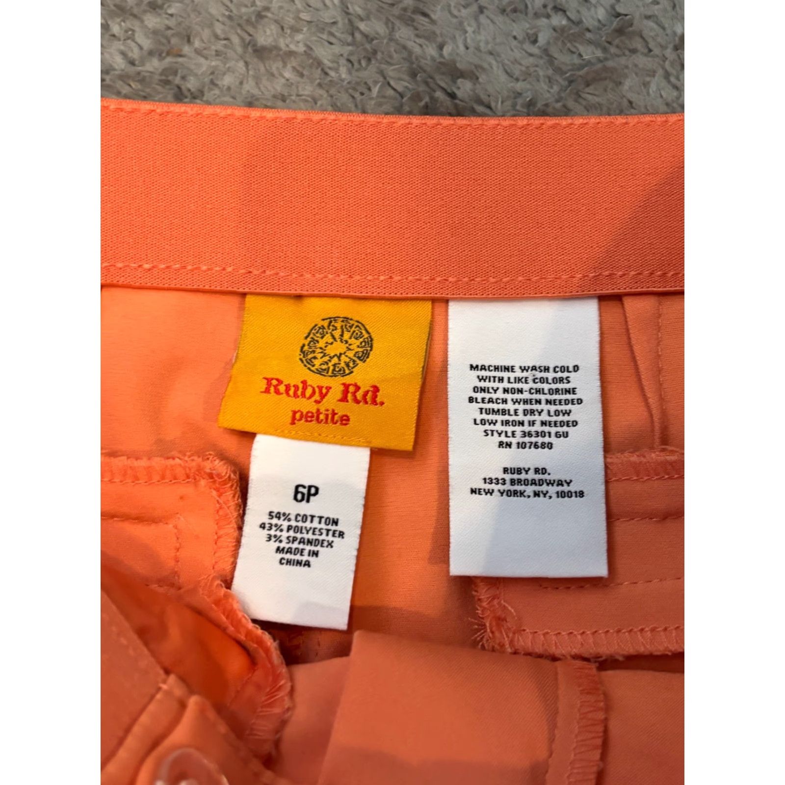 Vintage VINTAGE? (No) Ruby Rd Pants Womens 6P Petite Orange Peach Ankle Slacks Career Office Shirt? Size 28" / US 6 / IT 42 - 2 Thumbnail