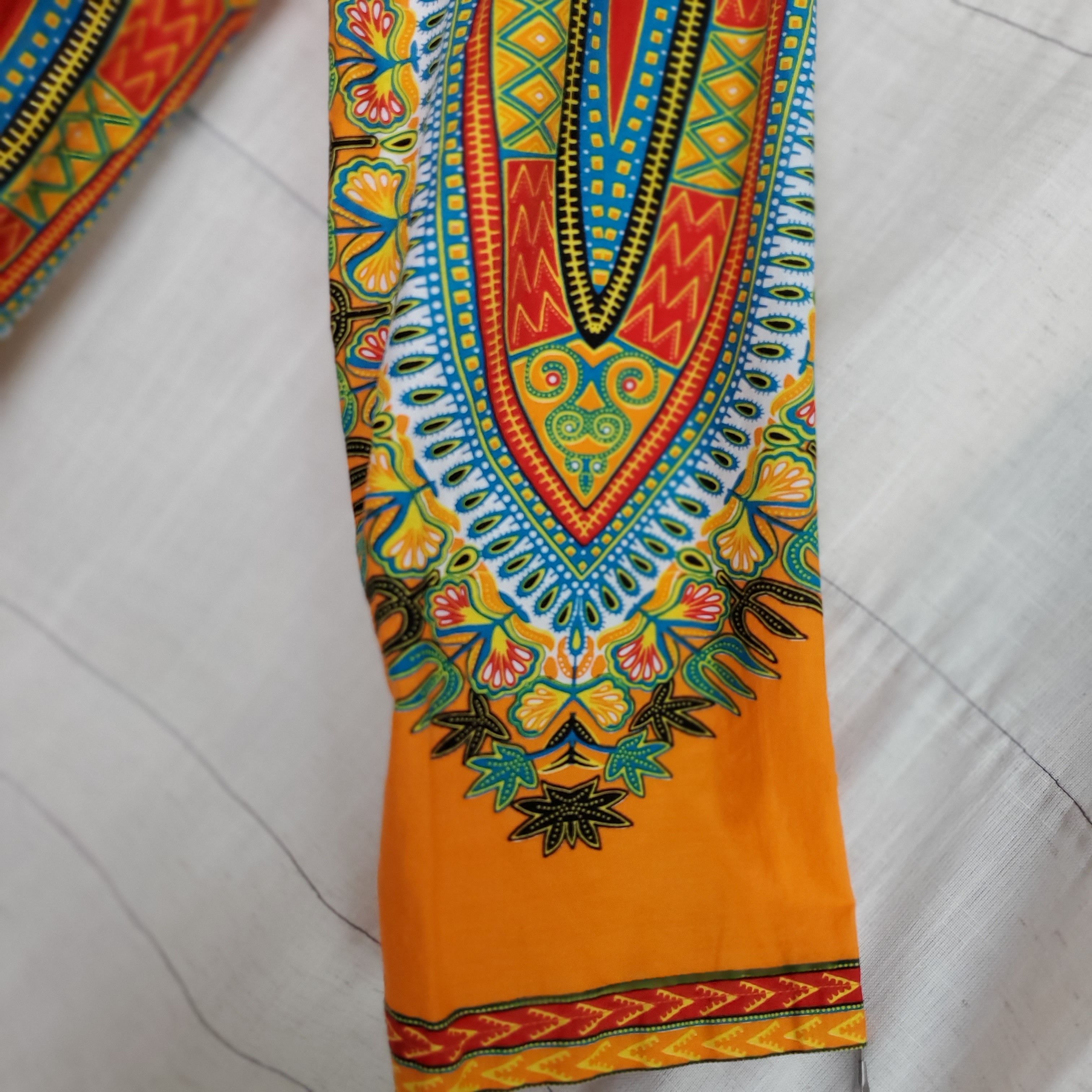 Other Ashro Men's Orange Ethnic Dashiki Button Up Shirt SZ-L Size US L / EU 52-54 / 3 - 4 Thumbnail