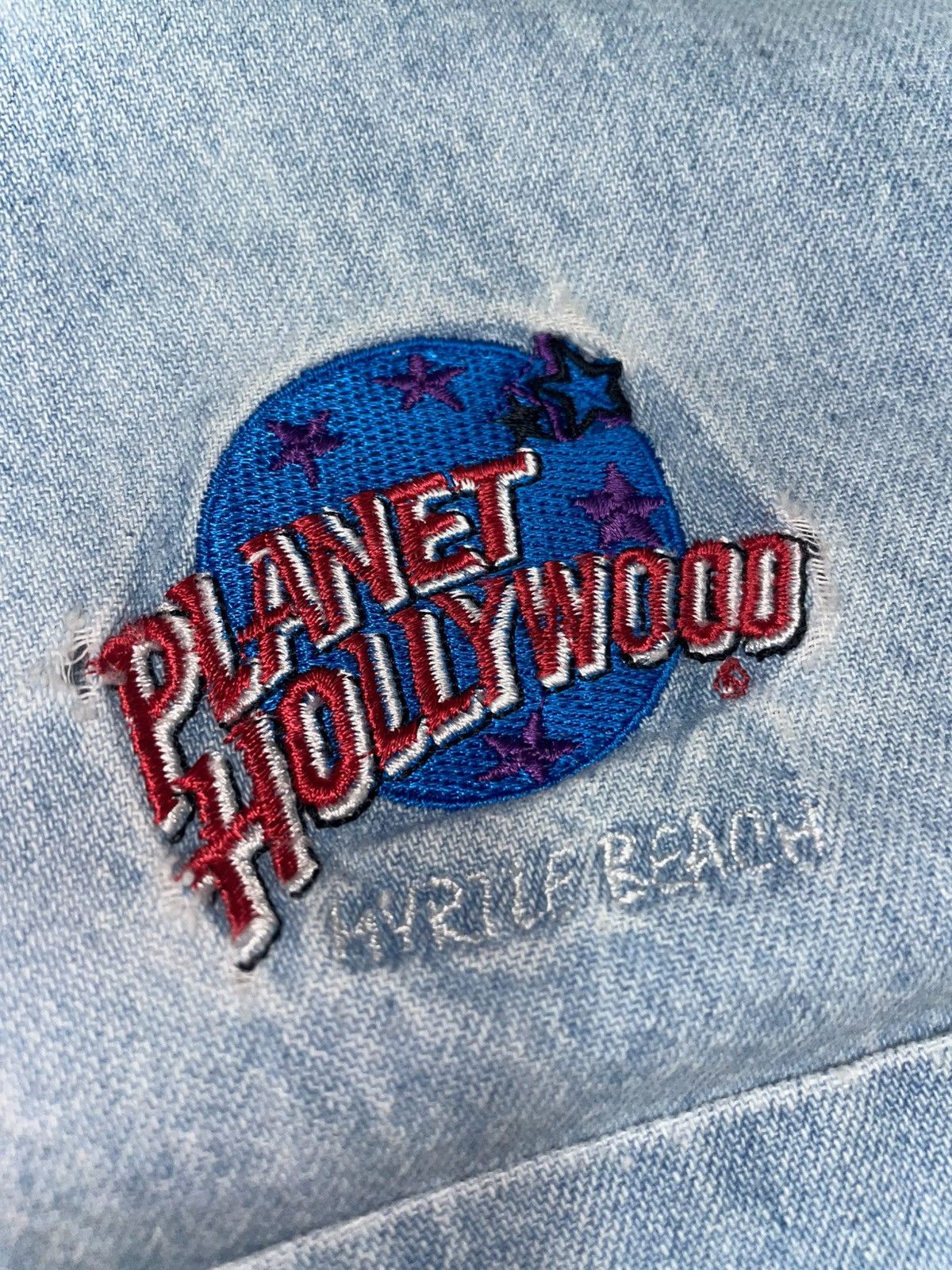Vintage 1991 Denim Button Down Planet Hollywood Size US L / EU 52-54 / 3 - 4 Thumbnail