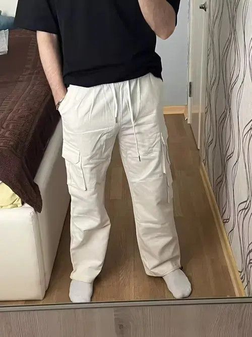 Jean Cargo Pants White Utility Size US 29 - 2 Thumbnail
