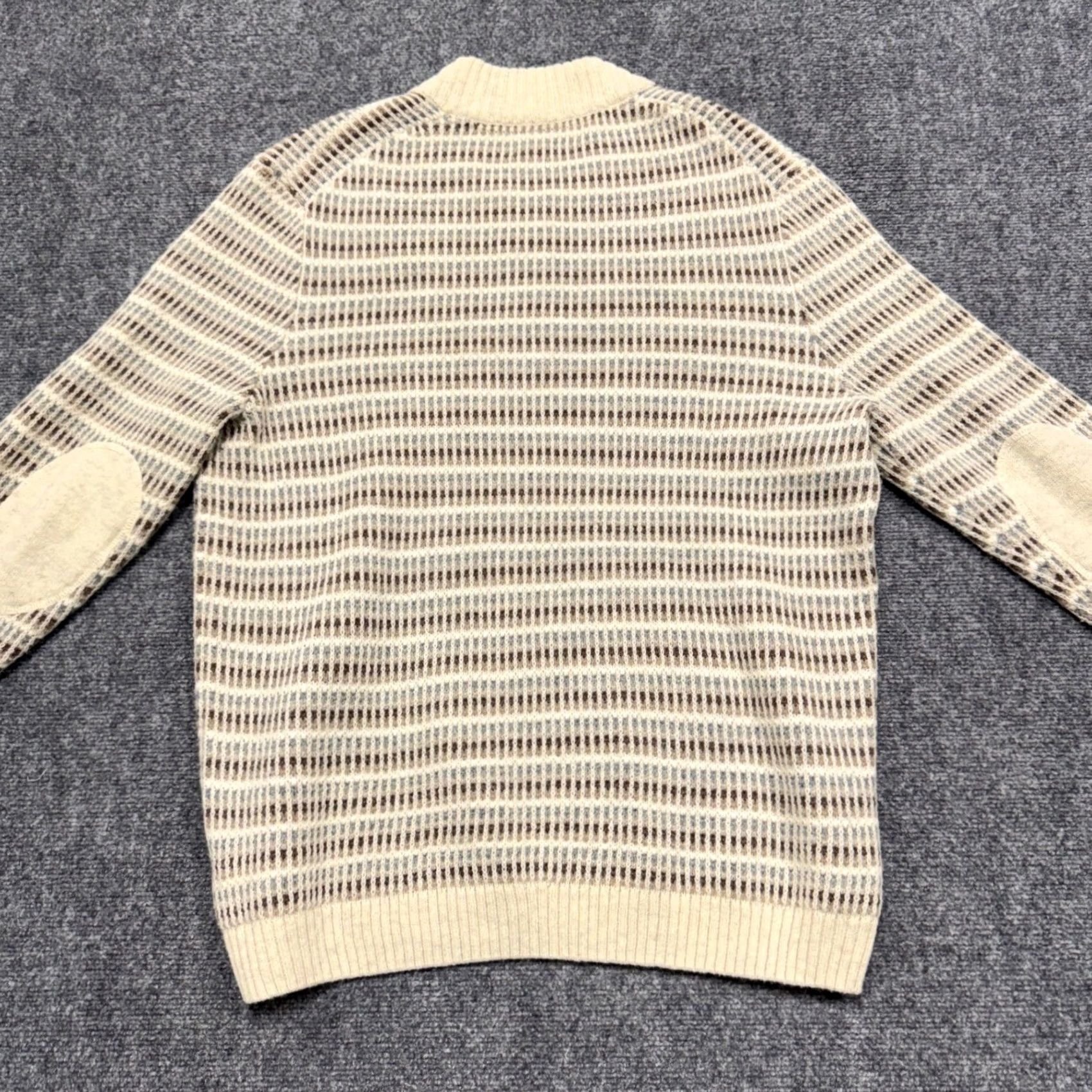 Tasso Elba Tasso Elba Sweater Shirt XL Mens Pullover Multicolor Knitted Quarter Zip Striped Elbow Patch Cotton Acrylic Size US XL / EU 56 / 4 - 3 Thumbnail