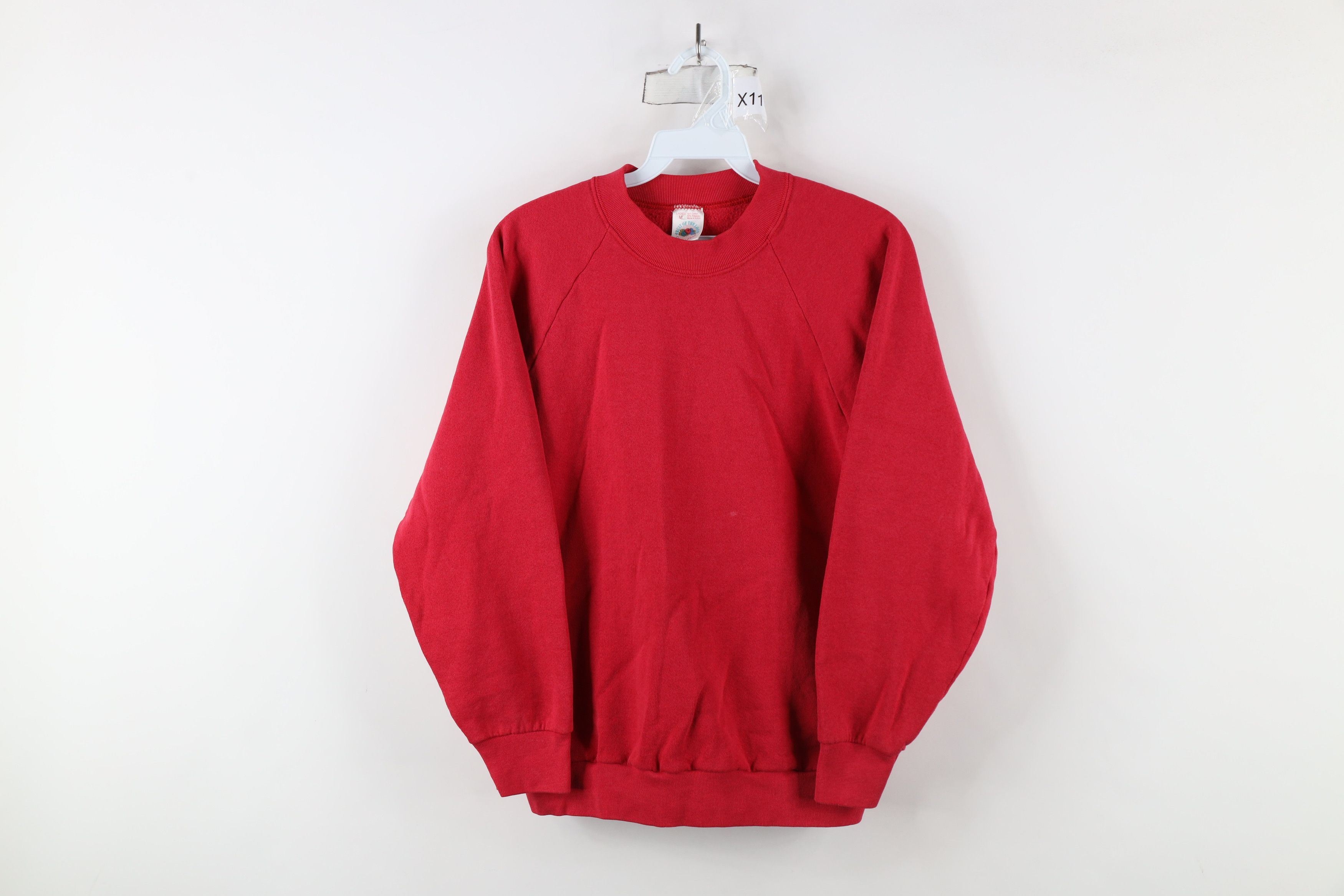 Vintage Vintage 90s Streetwear Blank Crewneck Sweatshirt Red USA Size M / US 6-8 / IT 42-44 - 1 Thumbnail