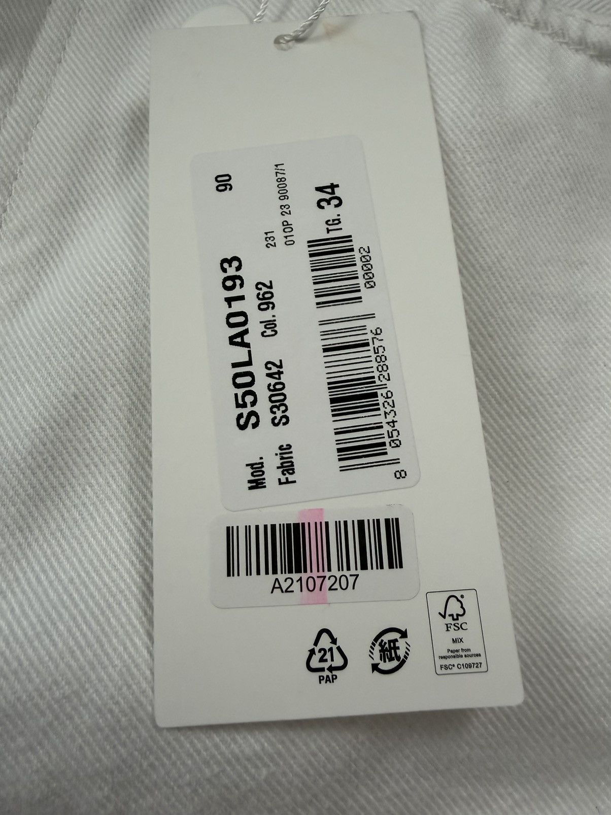 Maison Margiela AW23 Line 10 white denim jeans, size 34, made in Italy Size US 34 / EU 50 - 7 Thumbnail