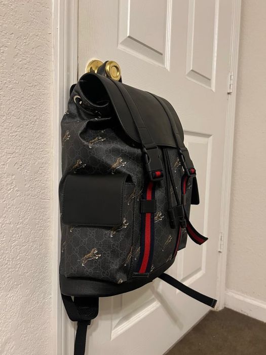 Gucci Gucci Bestiary Backpack GG Supreme Tigers Black Grey Grailed