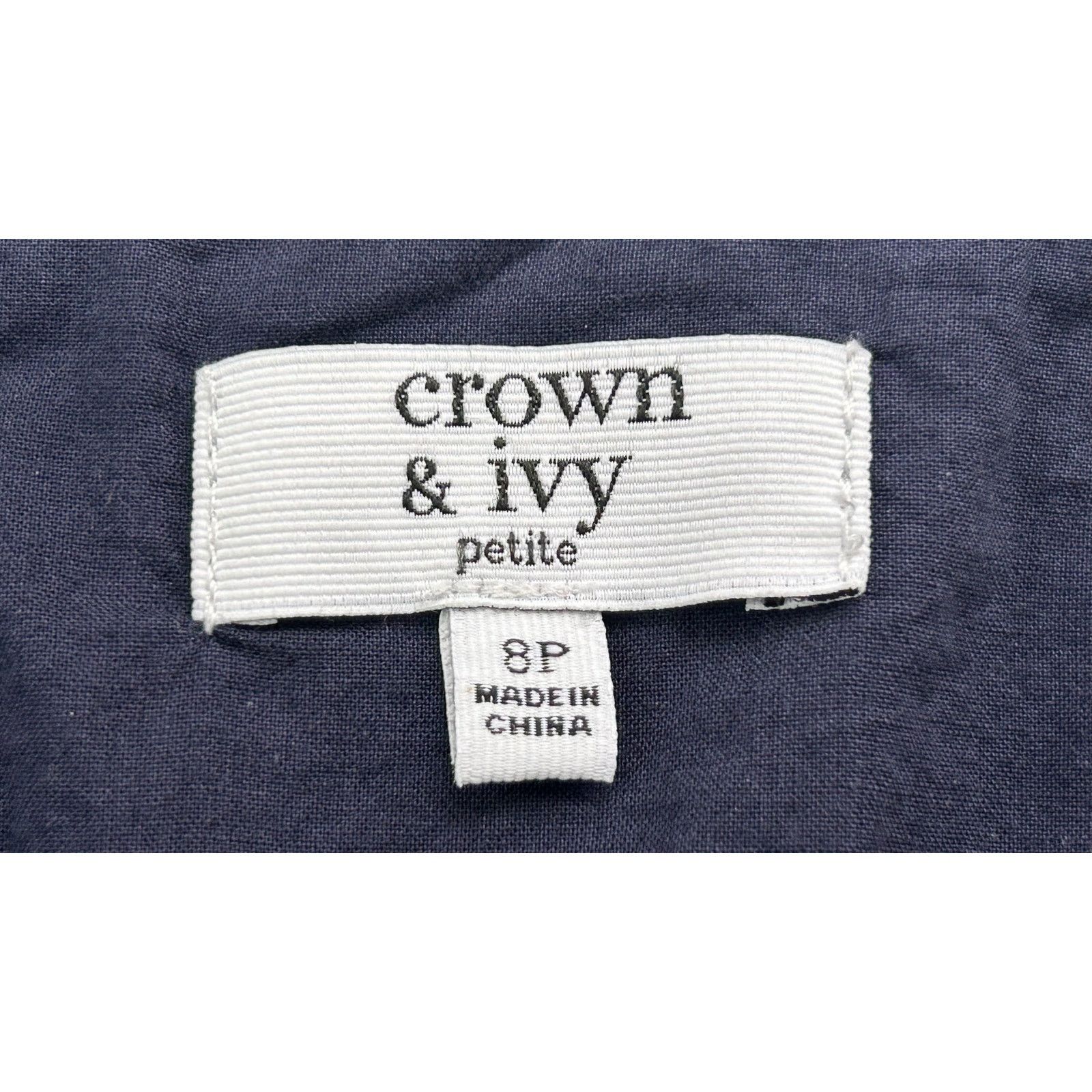 Other Crown & Ivy | Navy Blue Burnout Eyelets Mini Dress | 8P Size M / US 6-8 / IT 42-44 - 3 Thumbnail