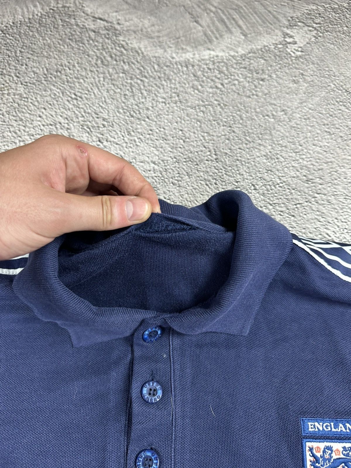 Umbro × Vintage Vintage Umbro England Three Lions Polo Shirt Navy Size US XL / EU 56 / 4 - 7 Thumbnail
