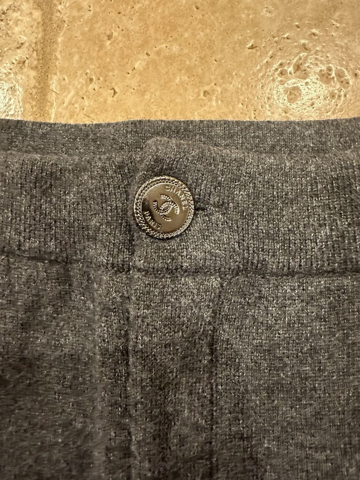 Chanel Chanel Grey Cashmere Glitter CC Logo Unisex Pants Size US 33 - 9 Thumbnail