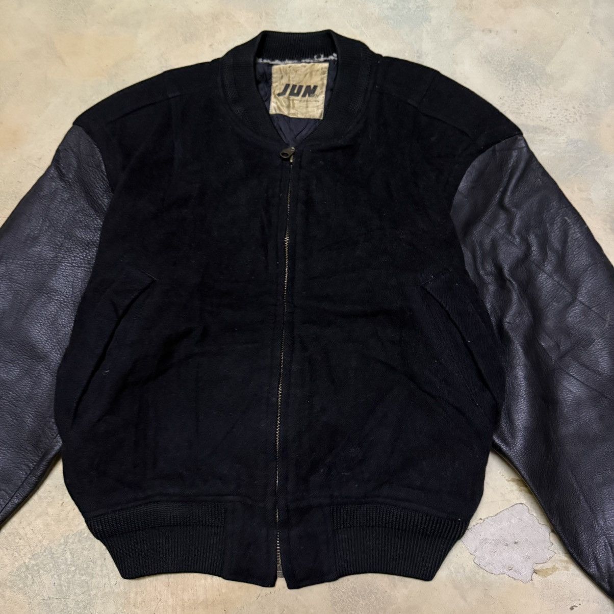 JUN MEN Vintage Jun Men Big Logo Leather Sleeves Varsity Jacket Size US M / EU 48-50 / 2 - 7 Thumbnail