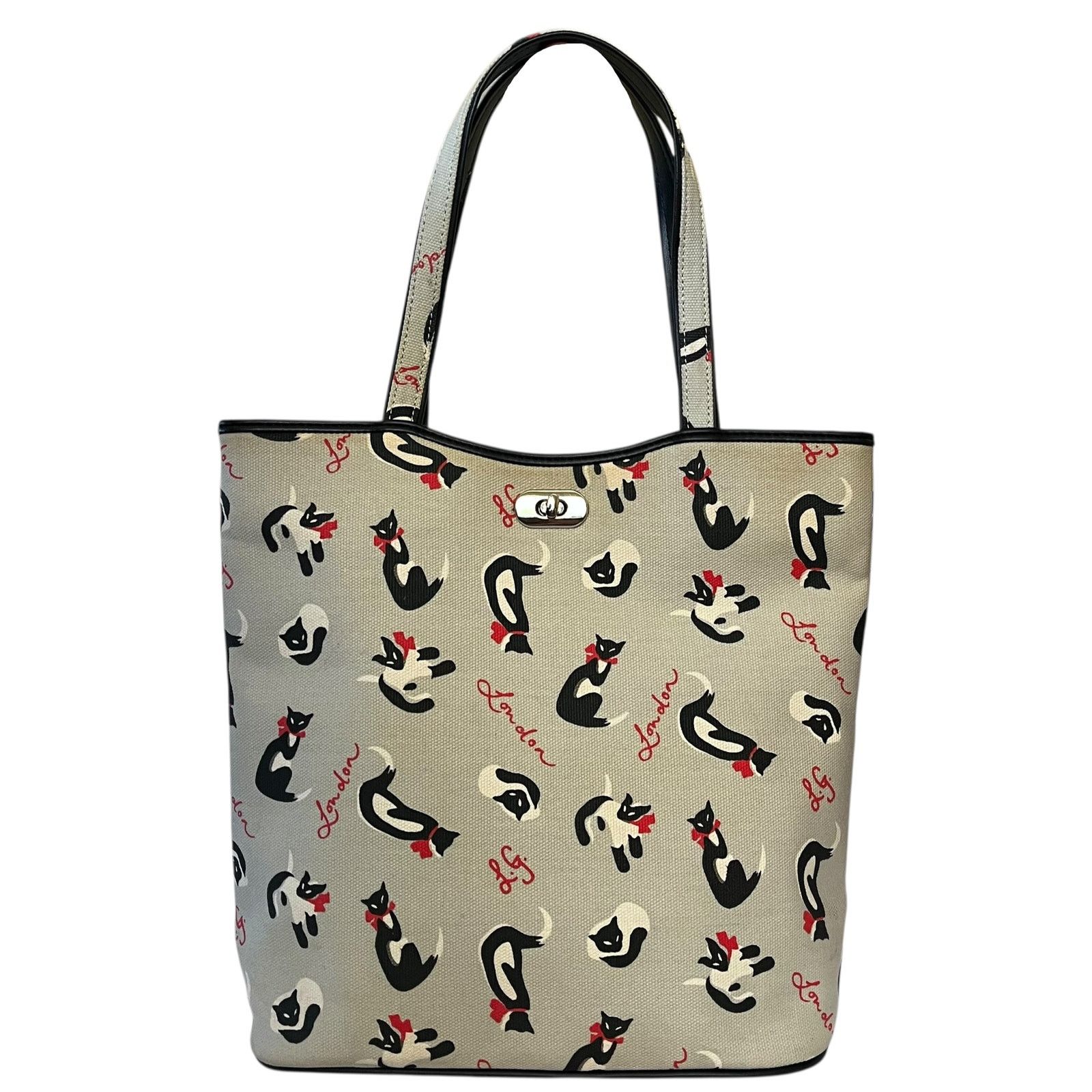 Vintage Vintage Y2K Lulu Guinness London Siamese Cat Gray Tote Bag Size ONE SIZE - 1 Thumbnail