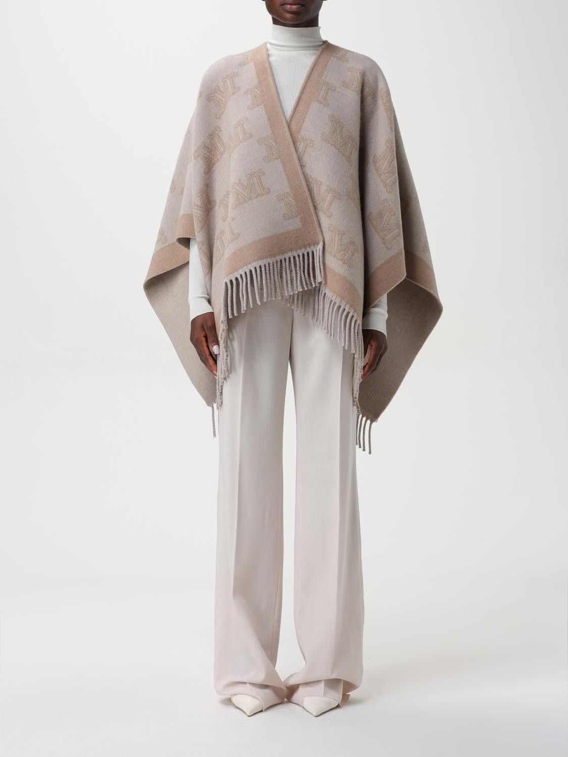 Max Mara Max Mara Cape Woman Sand Size ONE SIZE - 1 Thumbnail