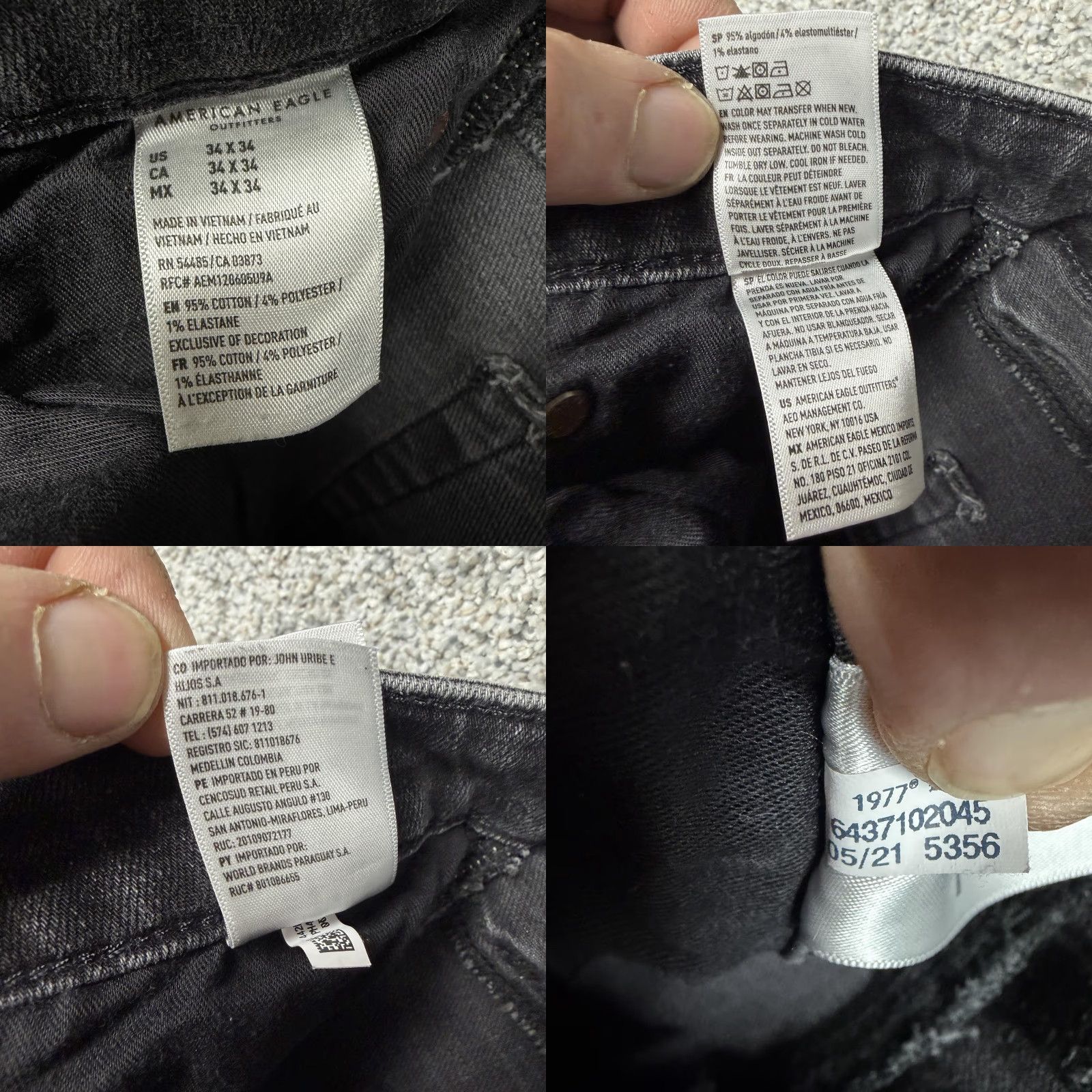 American Eagle Outfitters American Eagle Jeans Mens 34x31 Black Denim Straight Distressed Edgy Streetwear Jeans Size US 34 / EU 50 - 8 Thumbnail