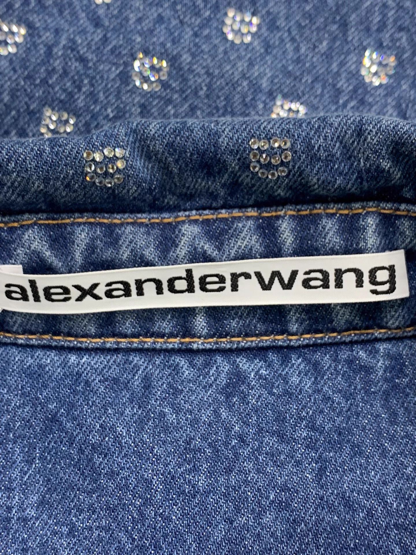 Alexander Wang Alexander Wang Blue Crystal Logo Overshirt XS Unisex Size US XS / EU 42 / 0 - 4 Thumbnail