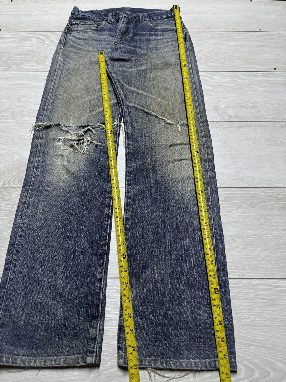 Levi's Levis 505 Mud Wash Nice Faded Distressed Straight Jeans Size US 28 / EU 44 - 15 Thumbnail