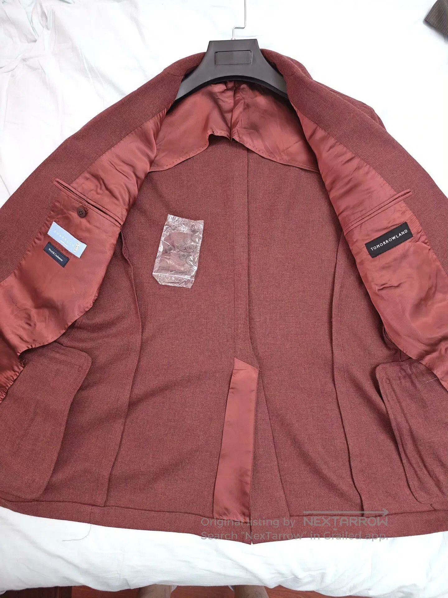 Tomorrowland Red Wool-Blend Italian Suit Jacket. Size US M / EU 48-50 / 2 - 6 Thumbnail