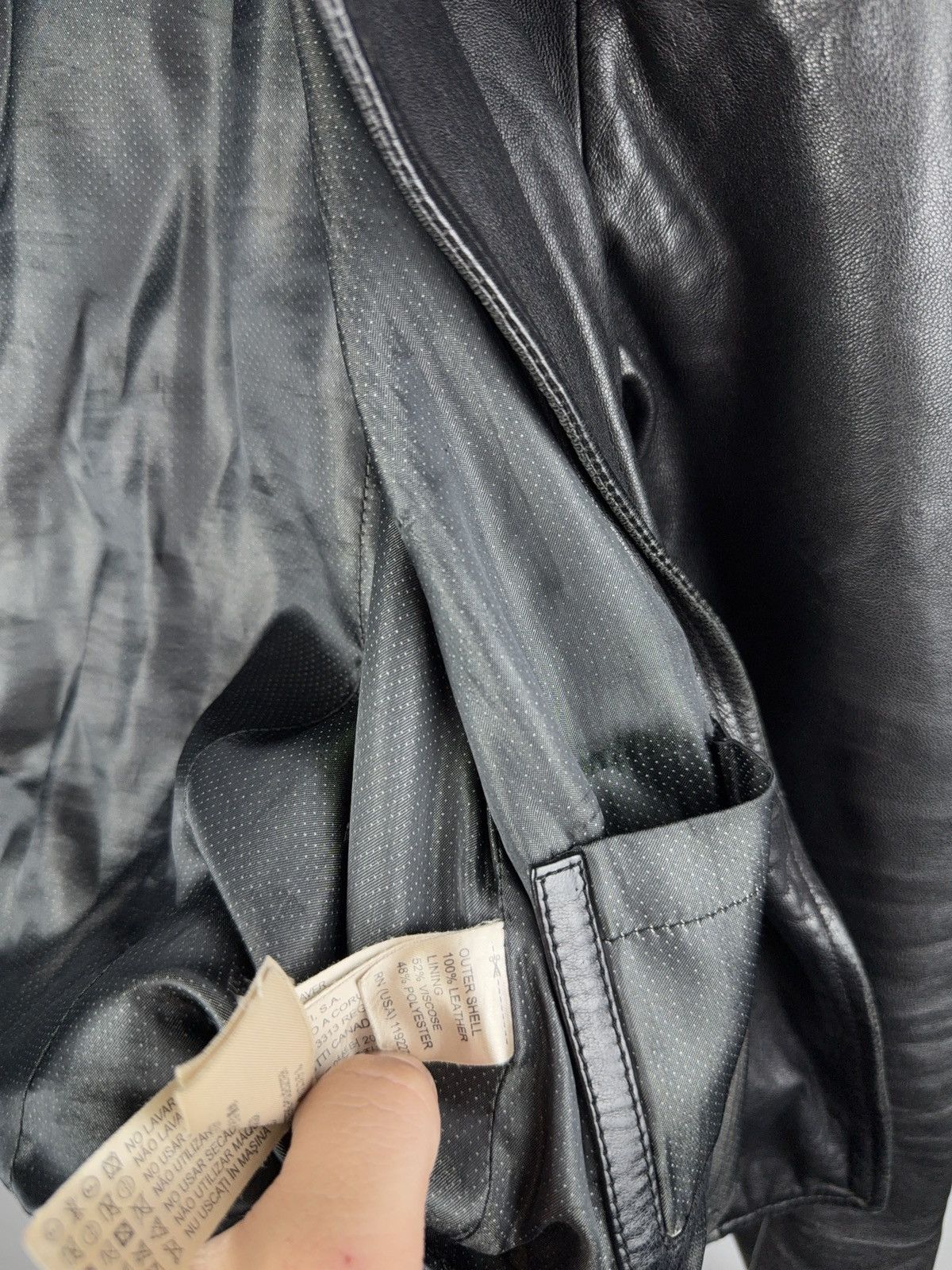 Massimo Dutti Vintage Genuine Leather MOTO BIKER Bomber Jacket Rock Punk Size L / US 10 / IT 46 - 12 Thumbnail