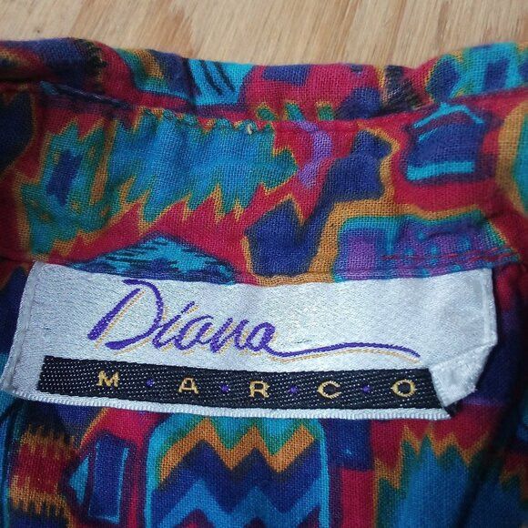 Vintage Vintage Diana Marco Abstract Shapes Geometric Button Shirt Size XXL / US 16-18 / IT 52-54 - 3 Thumbnail
