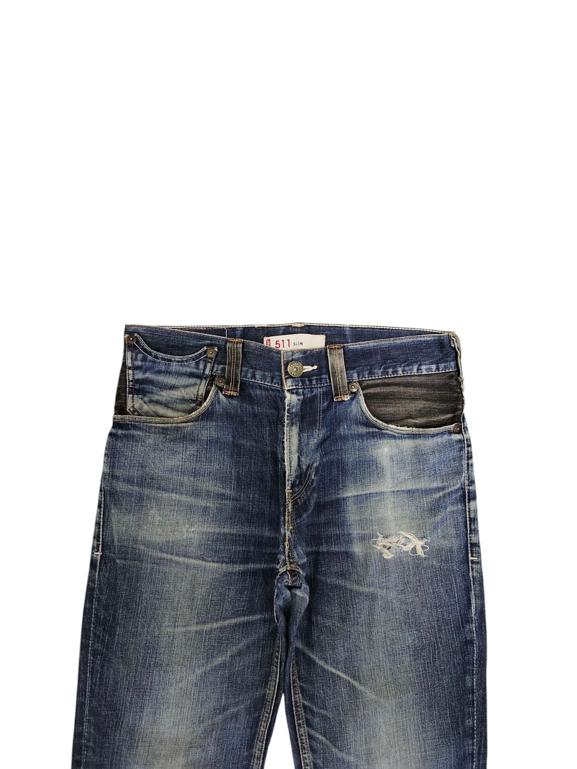 Kapital Vintage Levis 511 Slim Jeans - Distress Faded Grunge Denim Size US 32 / EU 48 - 2 Thumbnail