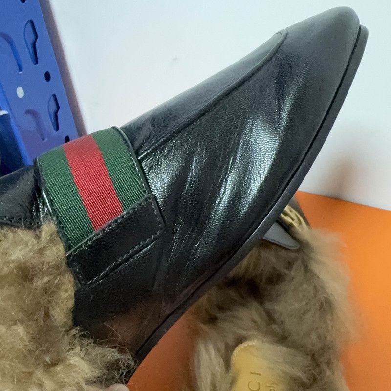 Gucci Gucci Princetown Black Fur Lined Slippers - Size US 8 / EU 41 - 6 Thumbnail