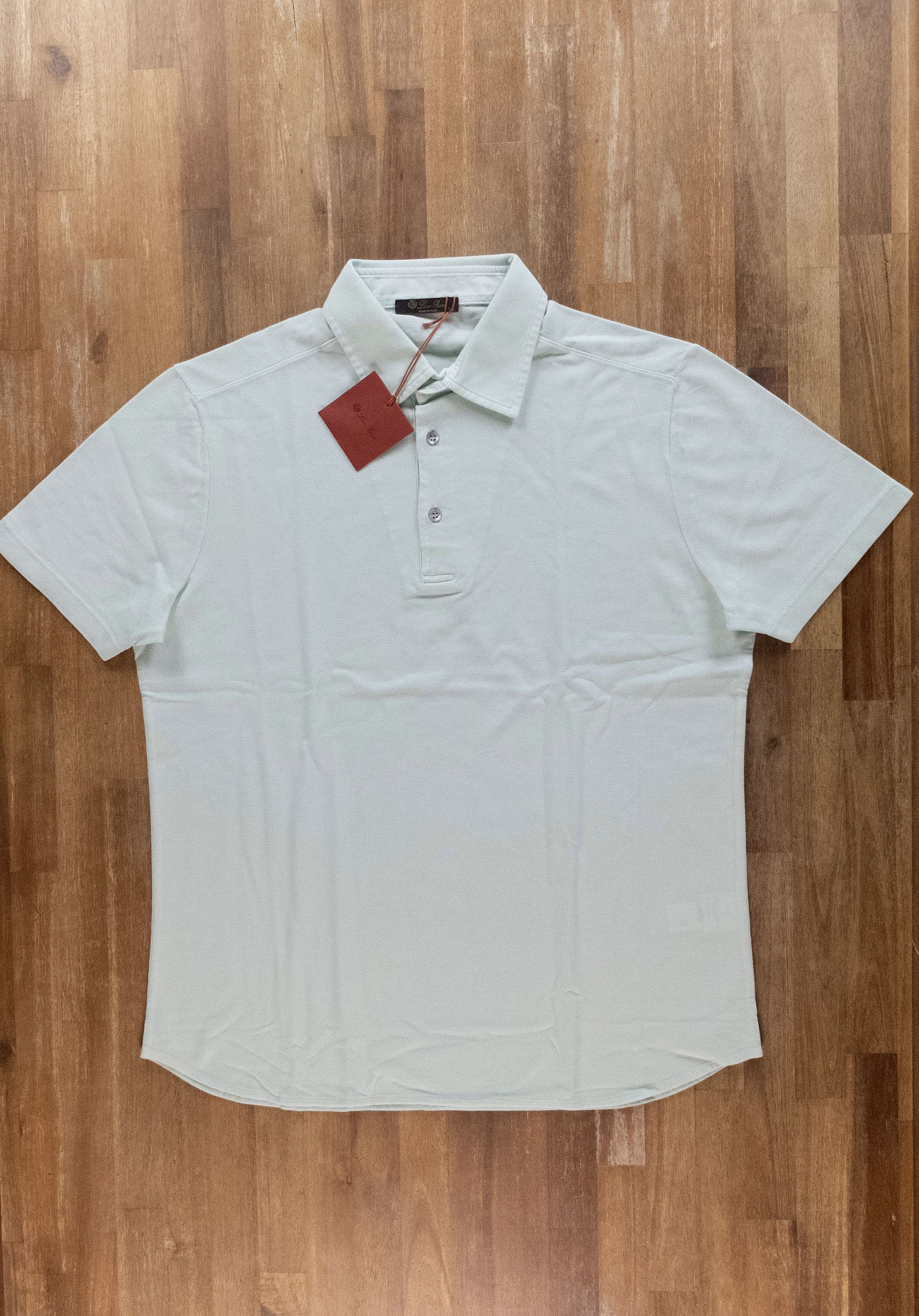 Loro Piana LORO PIANA light green pique cotton polo shirt XL NWT Size US XL / EU 56 / 4 - 1 Thumbnail