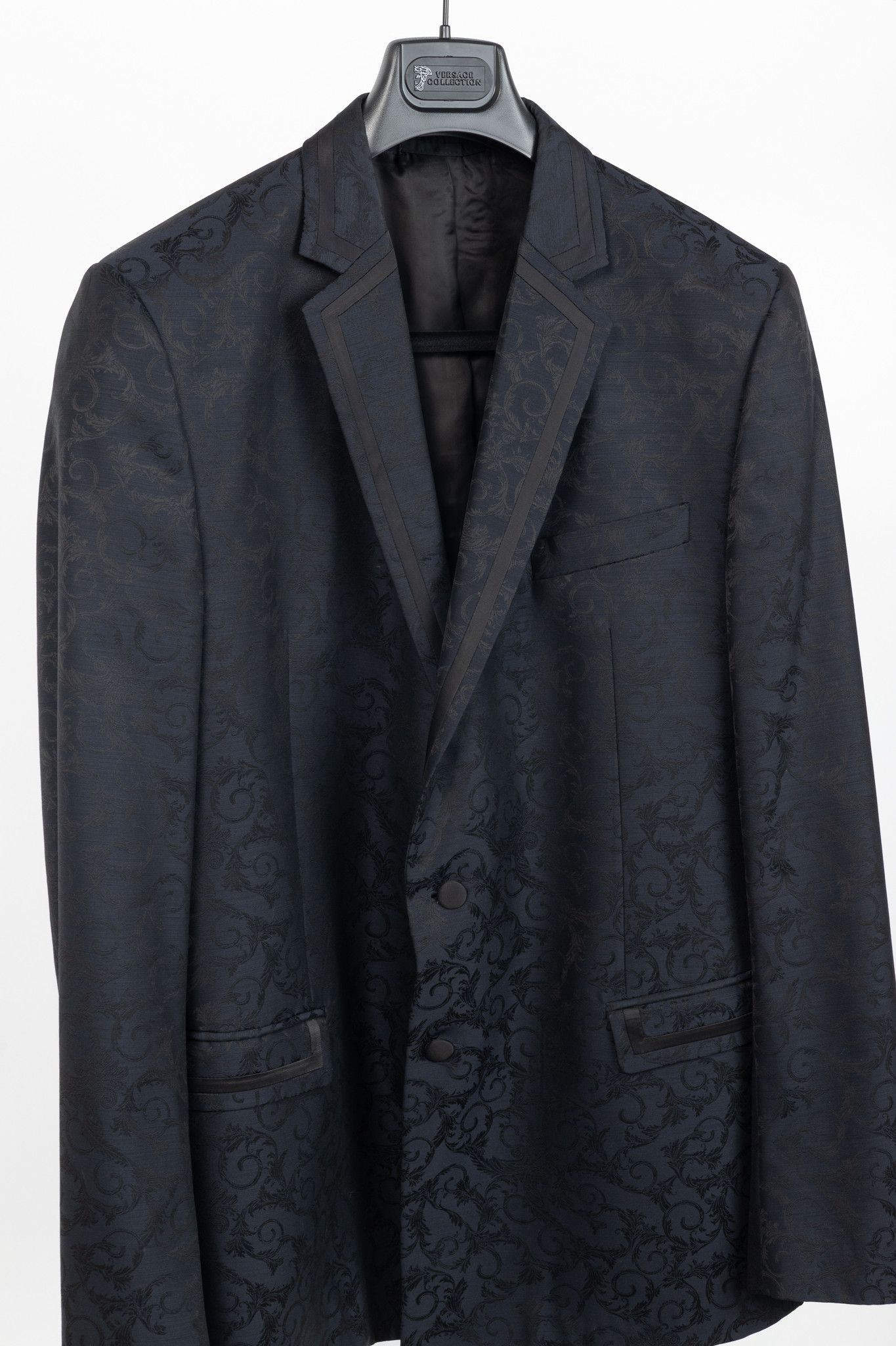 Versace Versace Collection Navy Baroque Jacquard Wool Blazer Size 50R - 3 Thumbnail