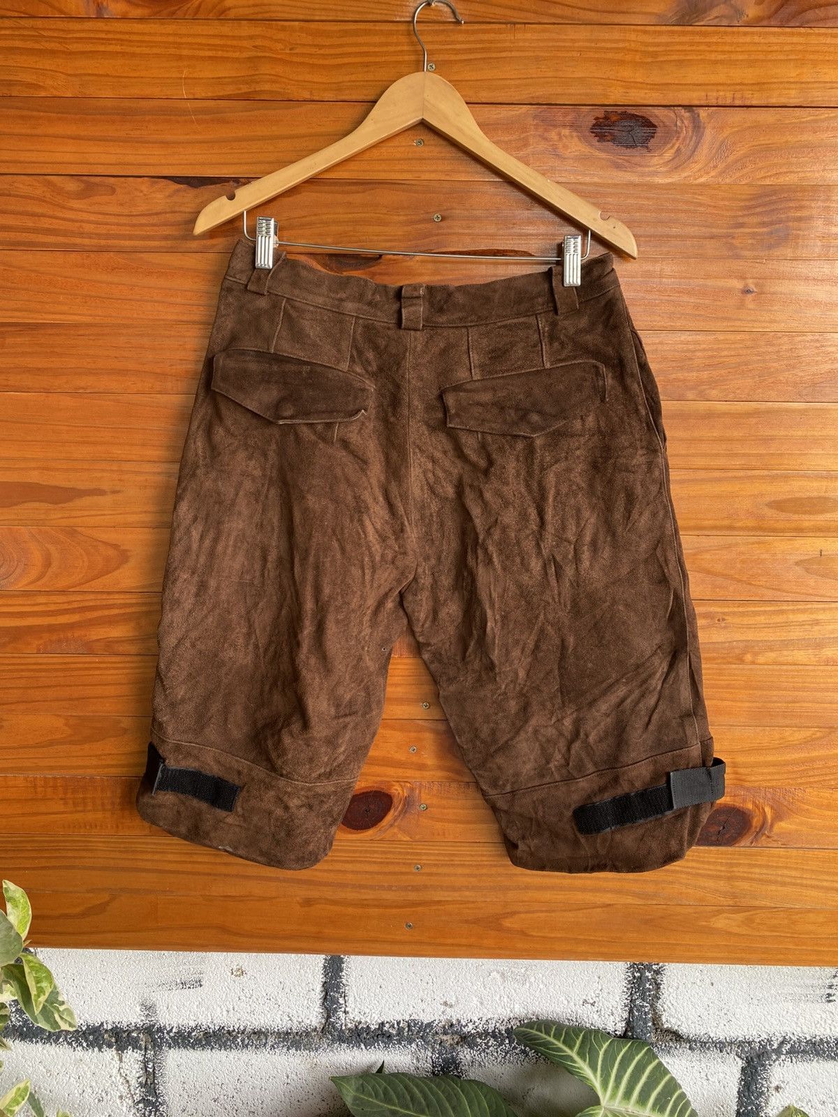 Vintage Scheme Warriors Suede Leather Biker Shorts