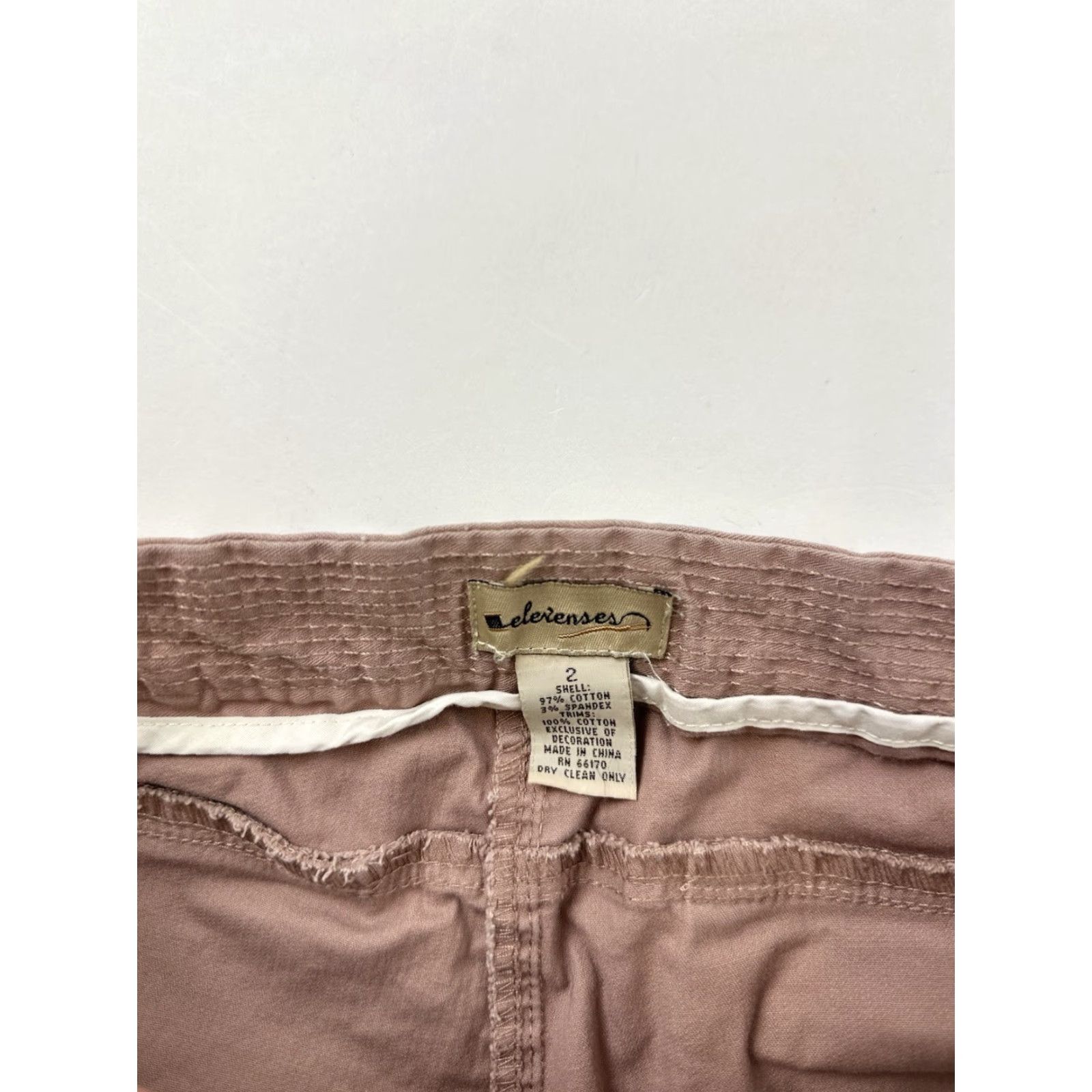 Anthropologie VINTAGE Anthropologie Elevenses Pants Women’s 2 Pink Canvas Beaded Embellishment Wide-Leg Ankle Pockets Spandex Cotton Bohemian Y2K City Size 26" / US 2 / IT 38 - 4 Thumbnail