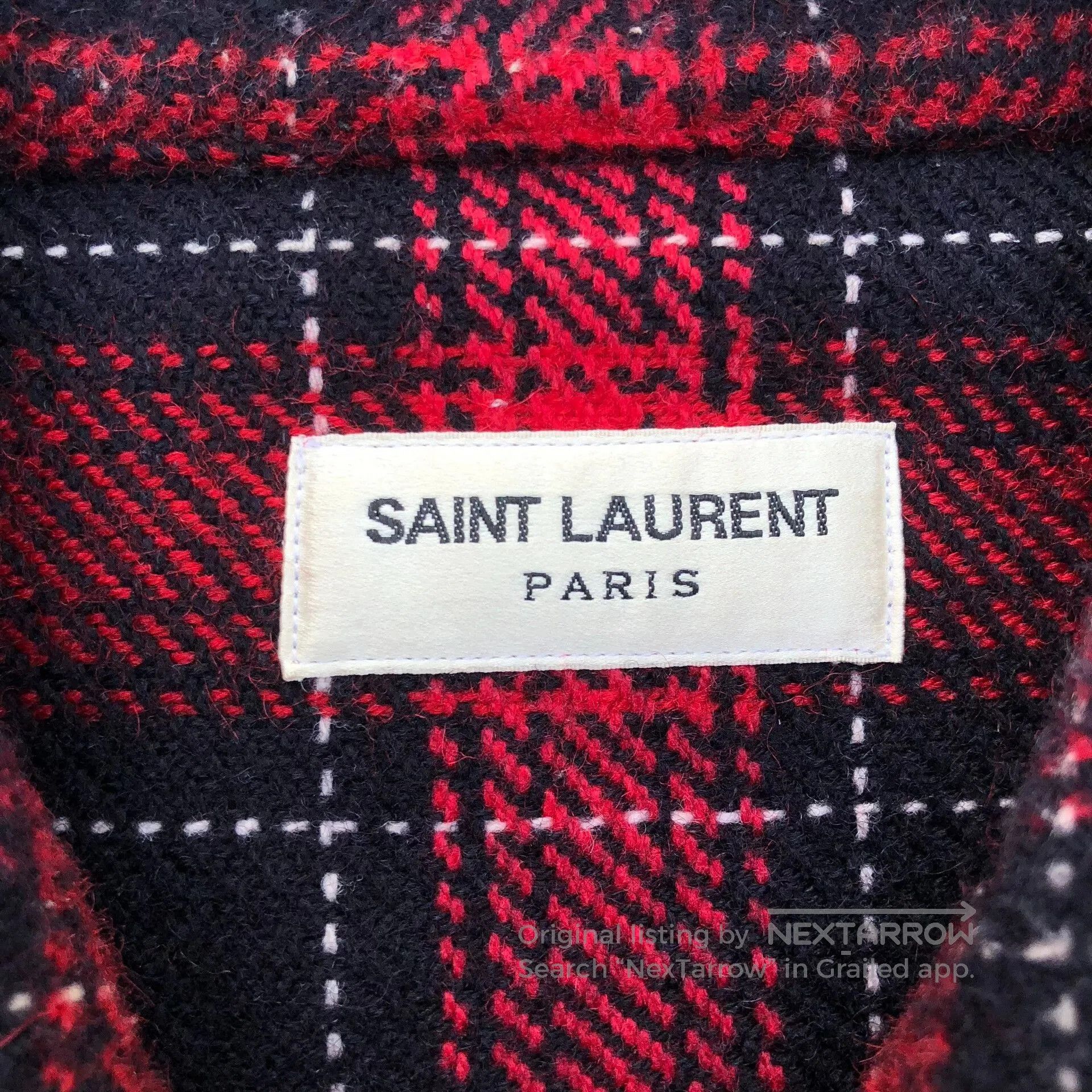 Saint Laurent Paris Saint Laurent 13FW Red Plaid Zip Jacket. Size US L / EU 52-54 / 3 - 4 Thumbnail