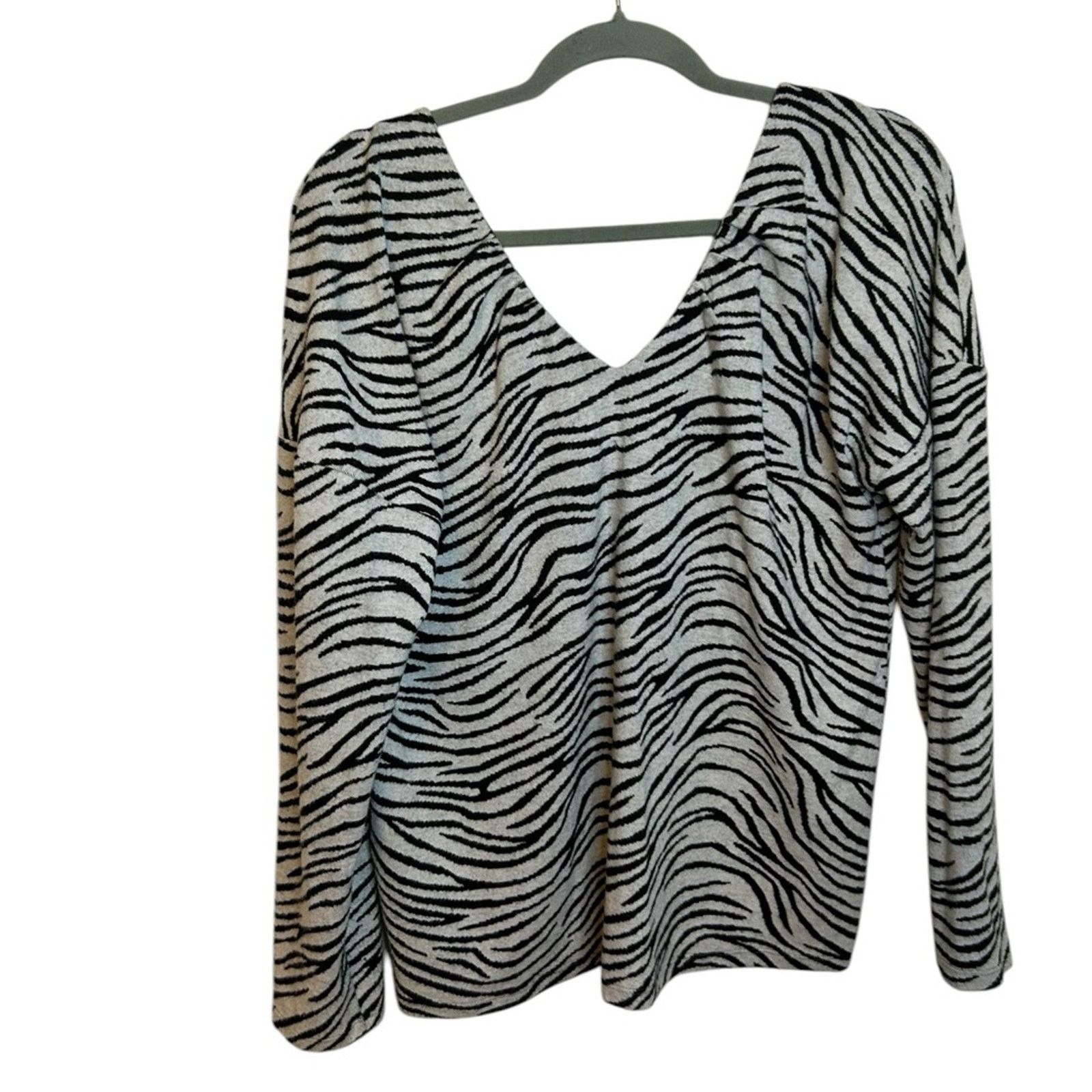 Anthropologie Maeve Anthropologie Taylor Zebra Striped Pullover Size M / US 6-8 / IT 42-44 - 2 Thumbnail