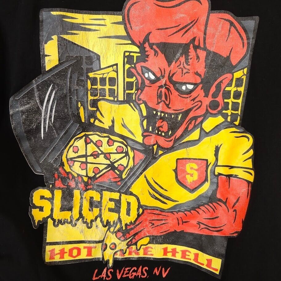 Other Sliced Pizza T Shirt Mens Size Large Black Hot Like Hell Size US L / EU 52-54 / 3 - 4 Thumbnail