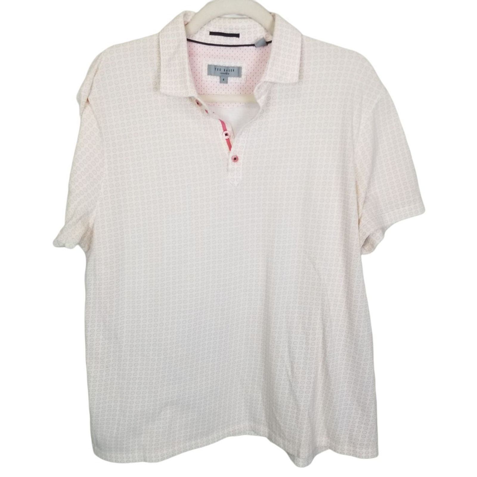 Ted Baker Ted Baker Mens Geometric Polo Shirt Size 4 Large Preppy Size US L / EU 52-54 / 3 - 1 Thumbnail