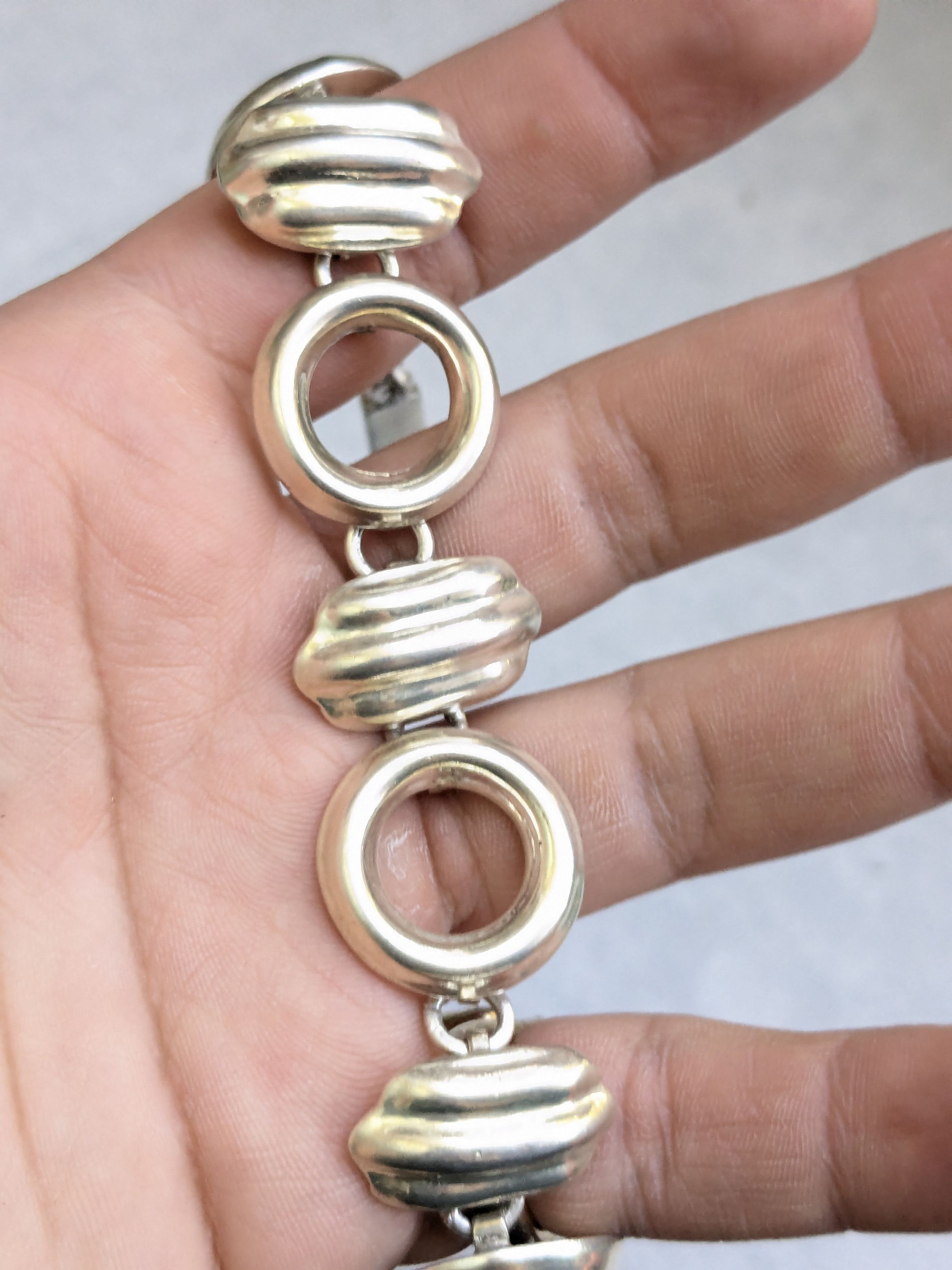 Vintage Vintage Sterling Silver Bracelet Taxco 6.75" Hollow Mexico Size ONE SIZE - 15 Thumbnail