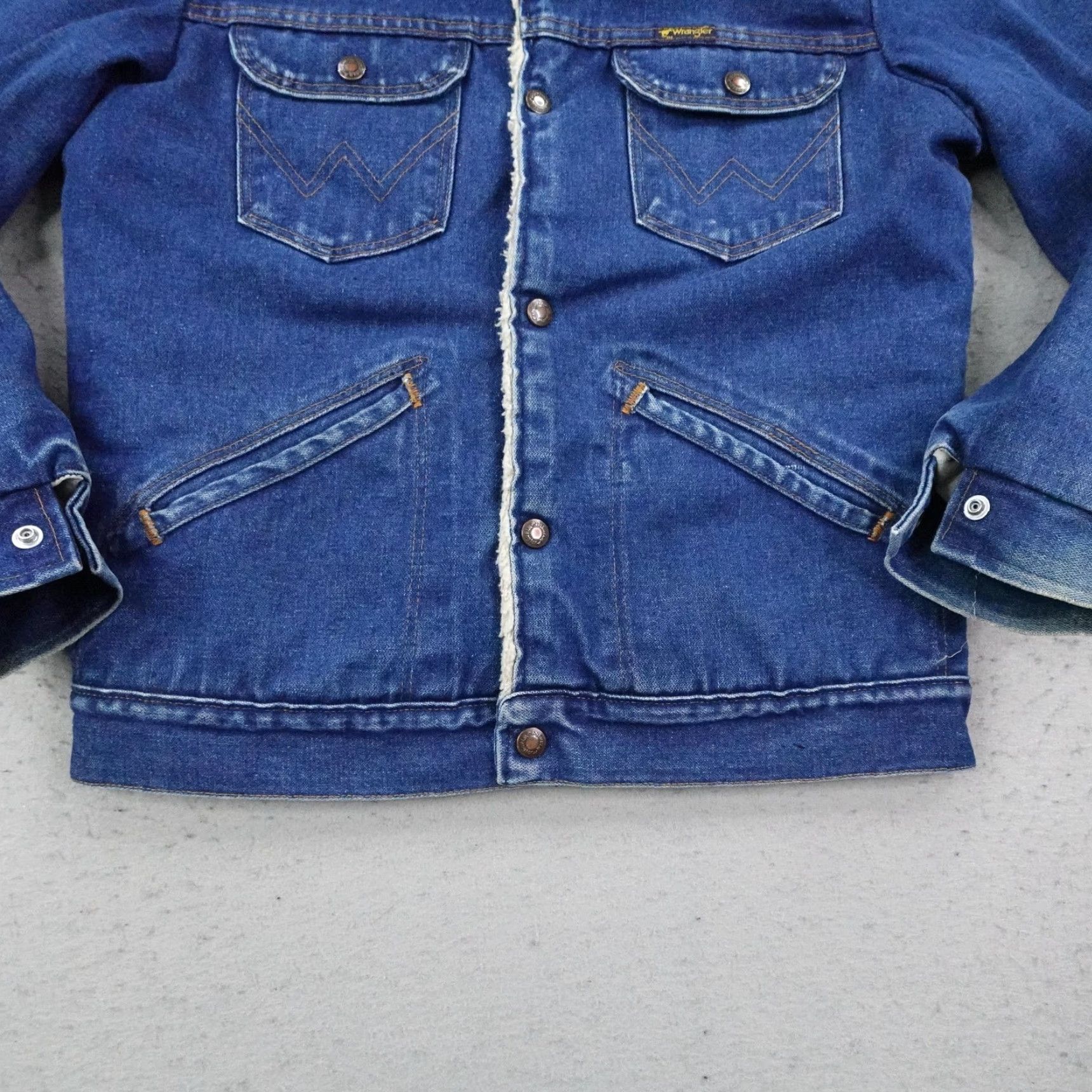 Wrangler VINTAGE Wrangler Jacket Mens Medium Blue Denim Sherpa Fleece Western Coat 80s Size US L / EU 52-54 / 3 - 3 Thumbnail