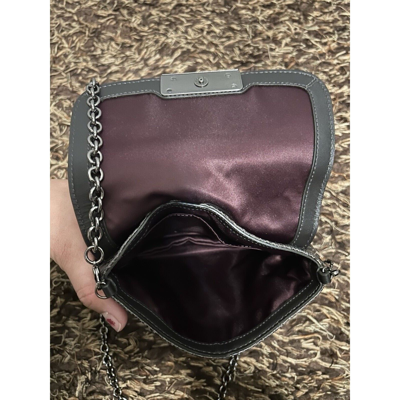 Coach NWOT Coach Faux Snake Skin Leather Crossbody Half Moon Purse Size ONE SIZE - 3 Thumbnail