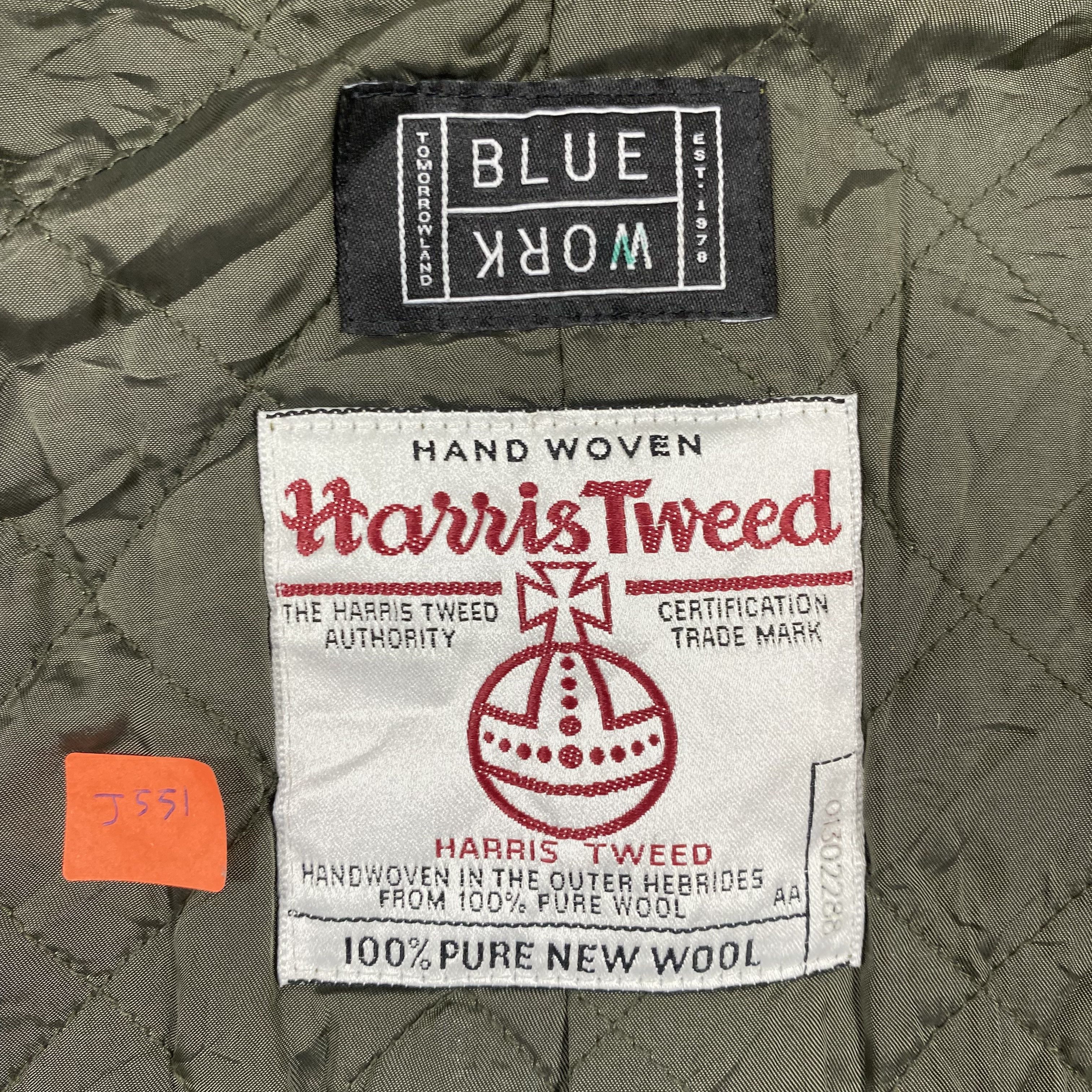 Harris Tweed BLUE WORK TOMORROWLAND Harris Tweed Wool Bomber Jacket-J551 Size US M / EU 48-50 / 2 - 13 Thumbnail