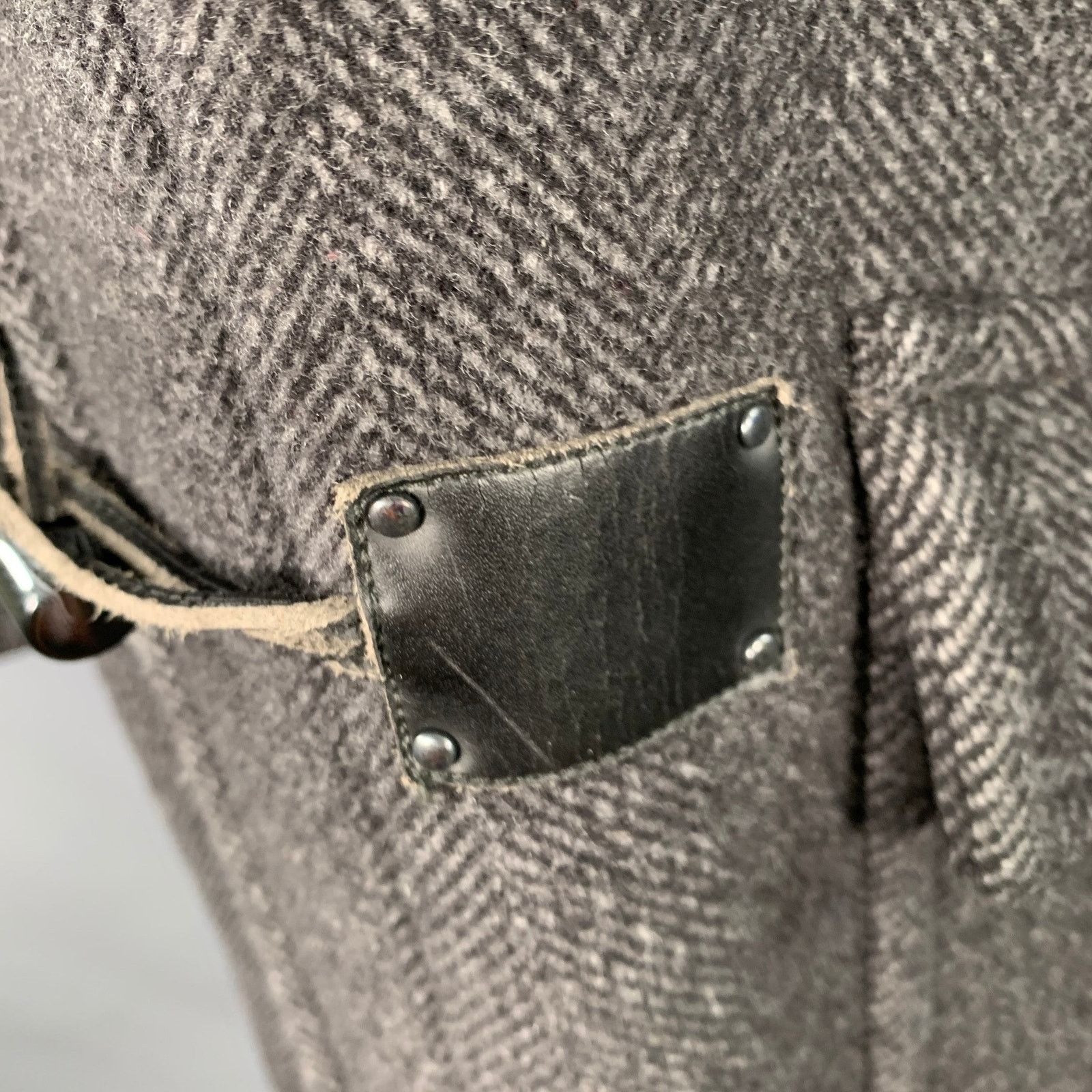 Calvin Klein Size S Black Charcoal Herringbone Toggle Closure Coat Size US S / EU 44-46 / 1 - 8 Thumbnail