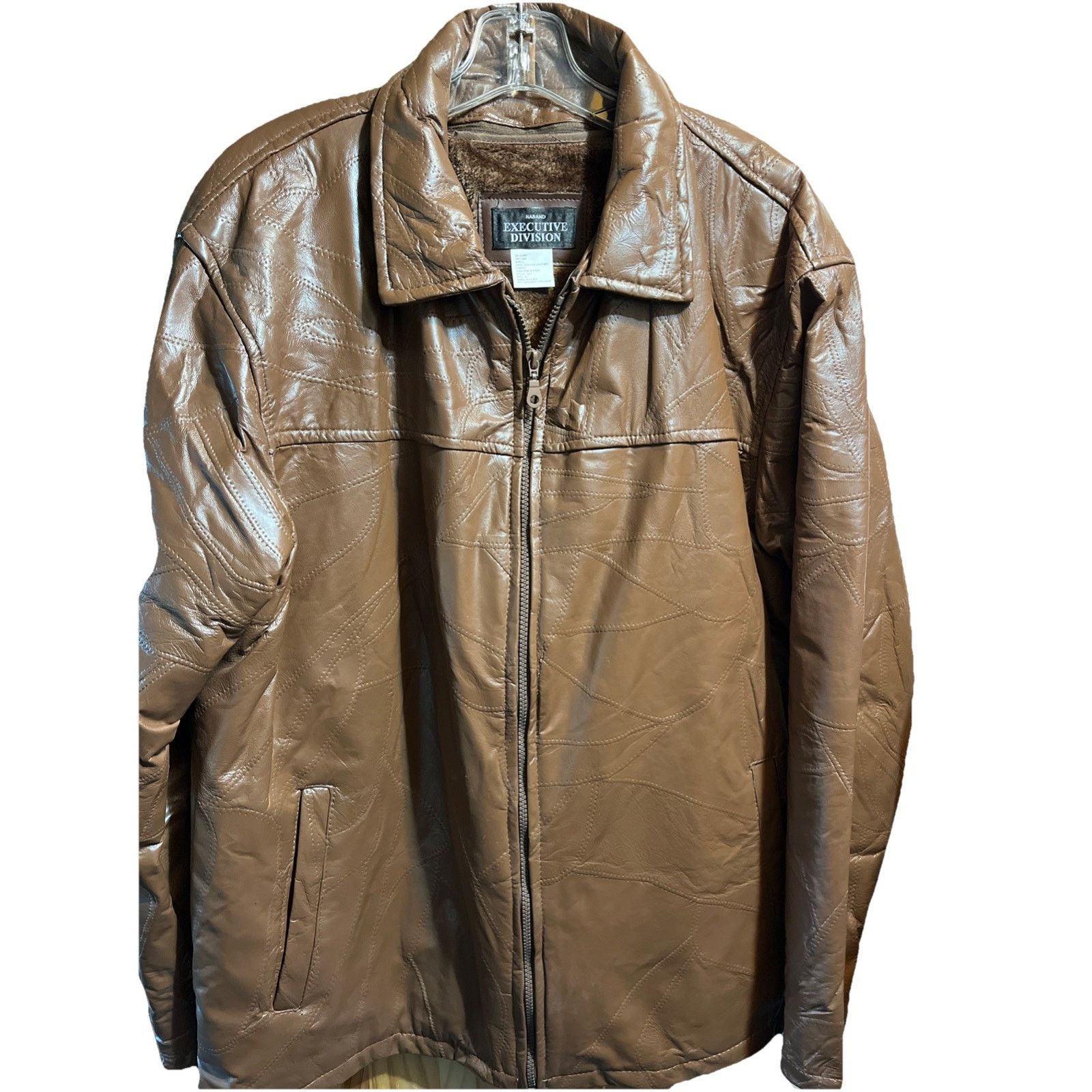 Haband Haband Executive Division XL Brown Leather Jacket Patchwork Size US XL / EU 56 / 4 - 1 Thumbnail