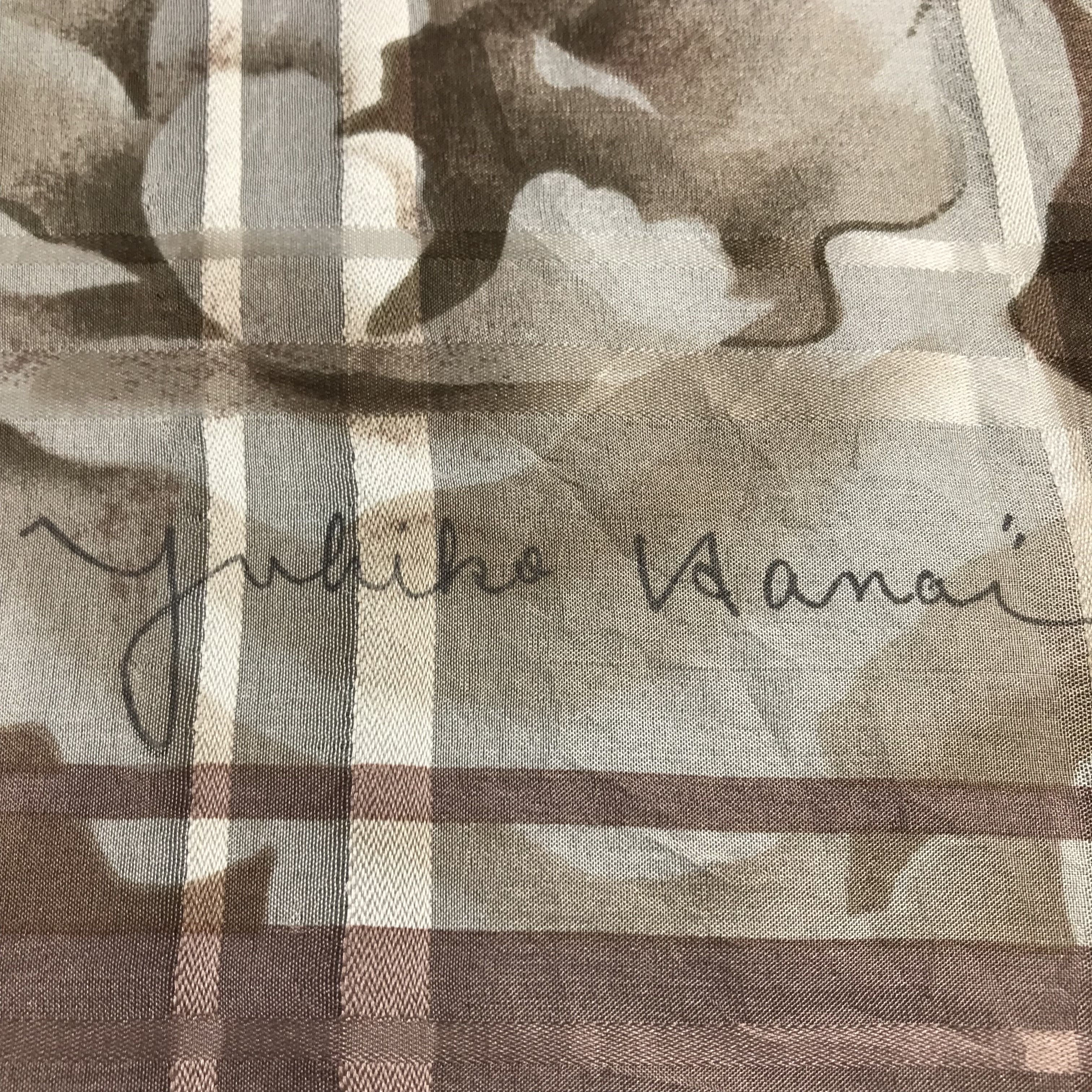Japanese Brand Yukiko Hanai Floral Silk Scarf M117 Size ONE SIZE - 3 Thumbnail