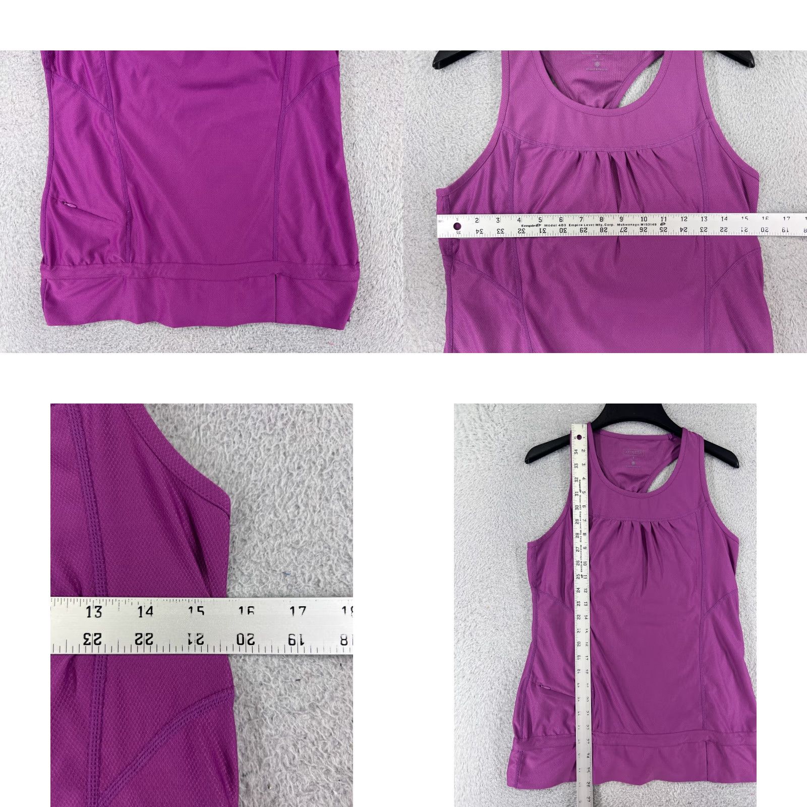 Athleta Athleta Shirt Womens Small Purple Tank Zipper Pocket Polyester Blend Stretch Size S / US 4 / IT 40 - 8 Thumbnail