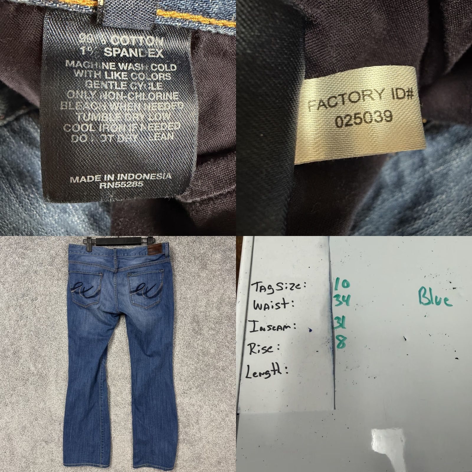 Express Express Jeans Womens 10 Blue Denim Stella Bootcut Jeans Boho Y2K Vintage No Size 32" / US 10 / IT 46 - 8 Thumbnail