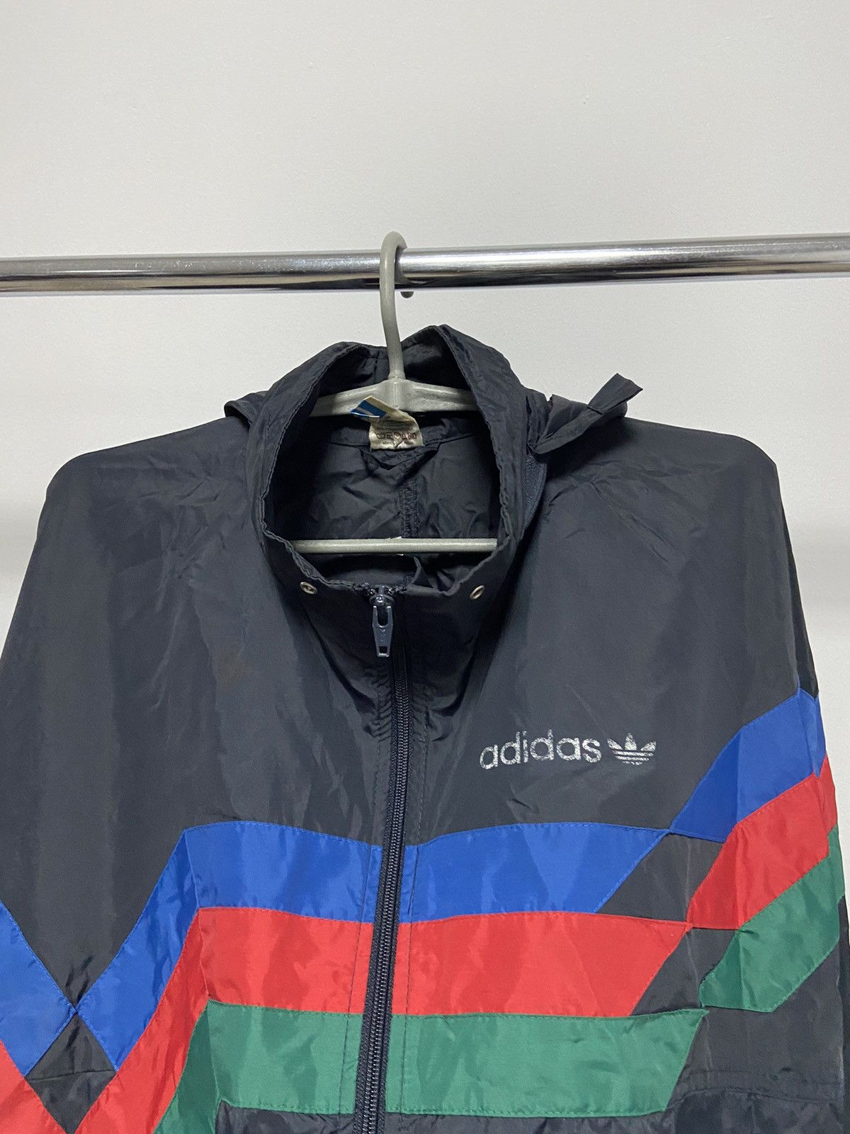 Adidas × Vintage Adidas Vintage Windbreaker Light Jacket Stripes Raincoat Size US XL / EU 56 / 4 - 5 Thumbnail