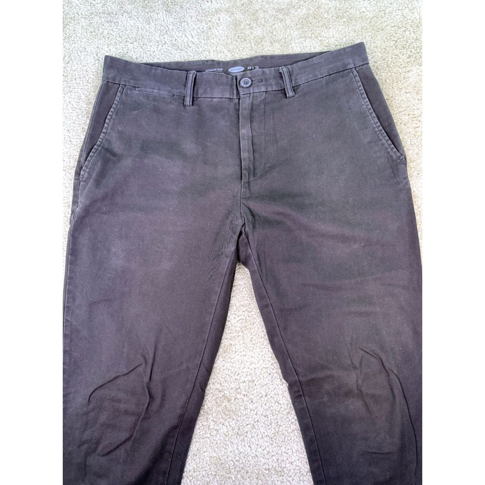 Old Navy Old Navy Slim Pants Men 32x32 Brown Cotton Blend Chino Straight 5-Pocket C489 Size US 32 / EU 48 - 2 Thumbnail