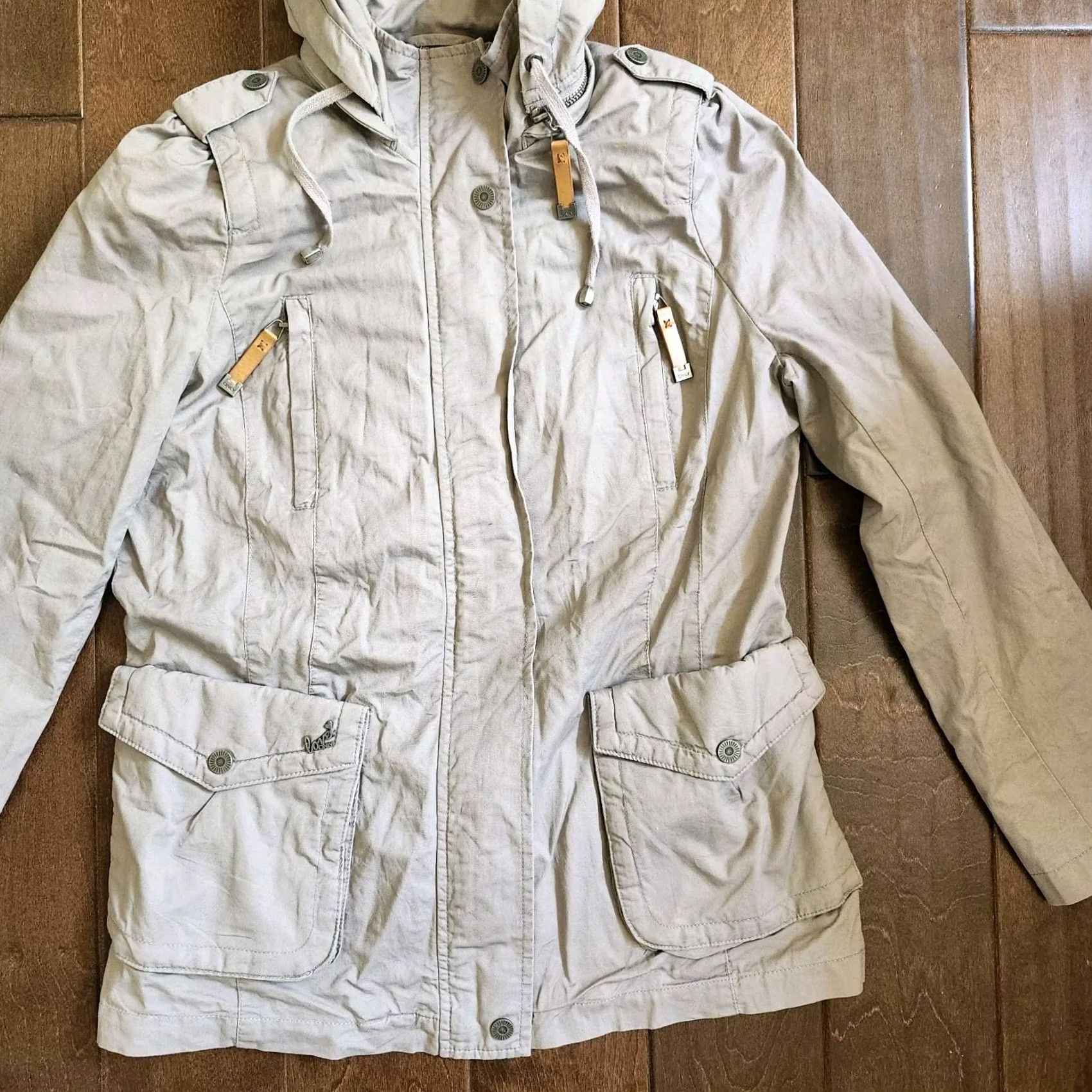 Vintage Only Love Collection Hoodie Women M Gray Full Zip Button Pocket Solid Relaxed Winter Fall Size M / US 6-8 / IT 42-44 - 4 Thumbnail